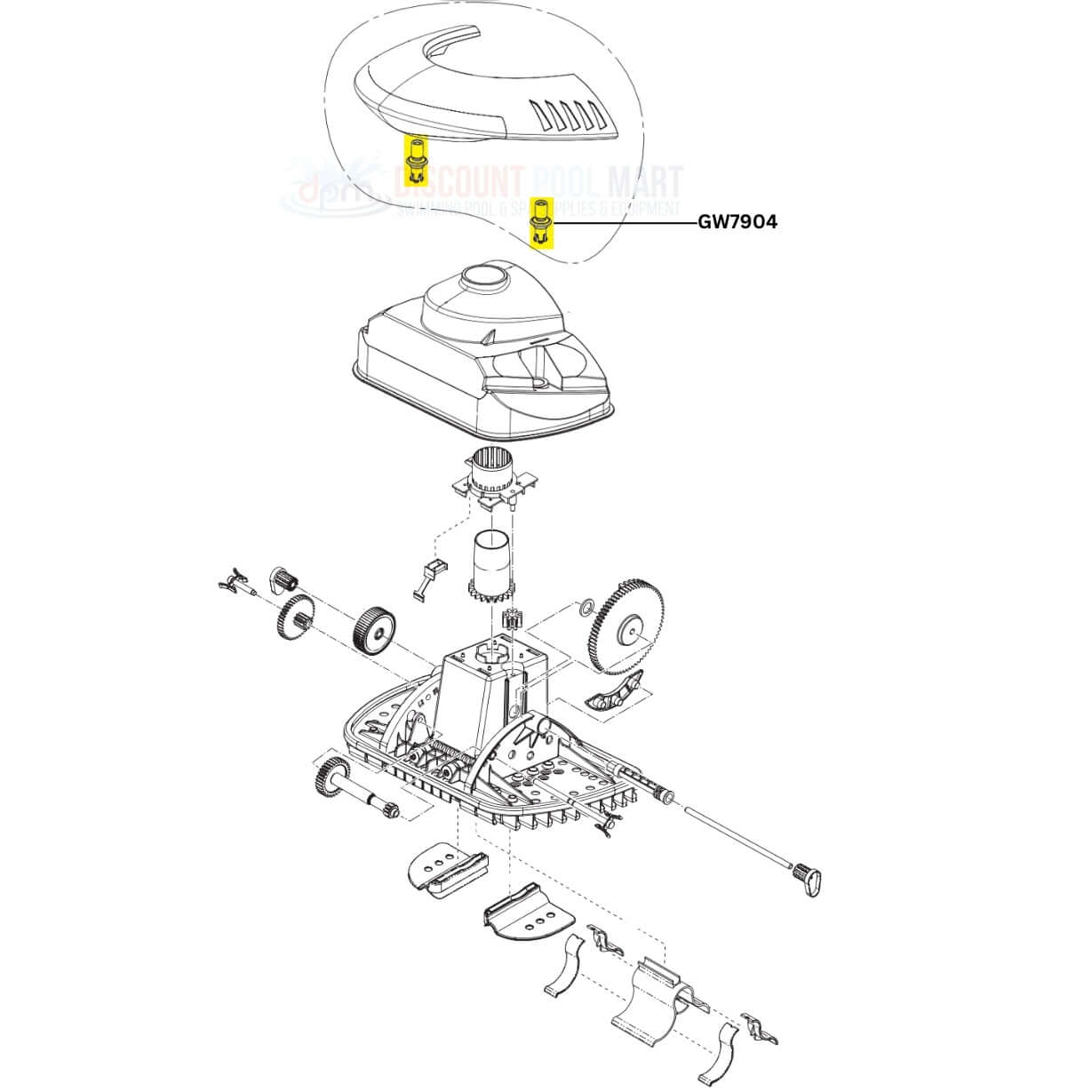 Pentair Flex Snaps Kit GW7904 diagram for Kreepy Krauly SandShark Cleaners at Discount Pool Mart DPM.