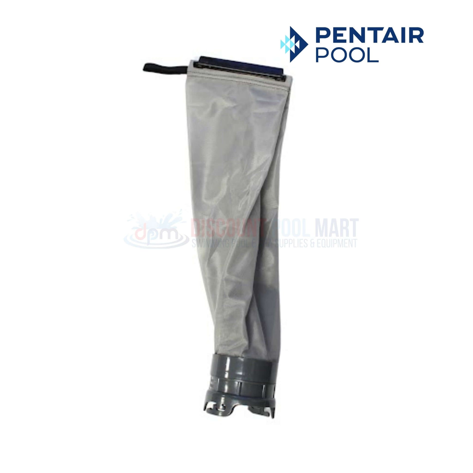Pentair gray debris bag with snap-lock for pool cleaners from Discount Pool Mart DPM, ideal for easy cleaning and debris capture.