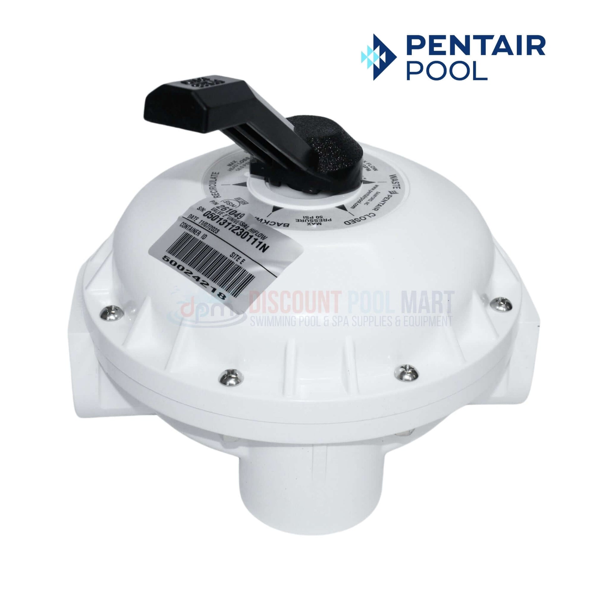 Pentair HiFlow Multiport Valve 261049 for FNS Plus Filters, 2-inch port, from Discount Pool Mart (DPM).