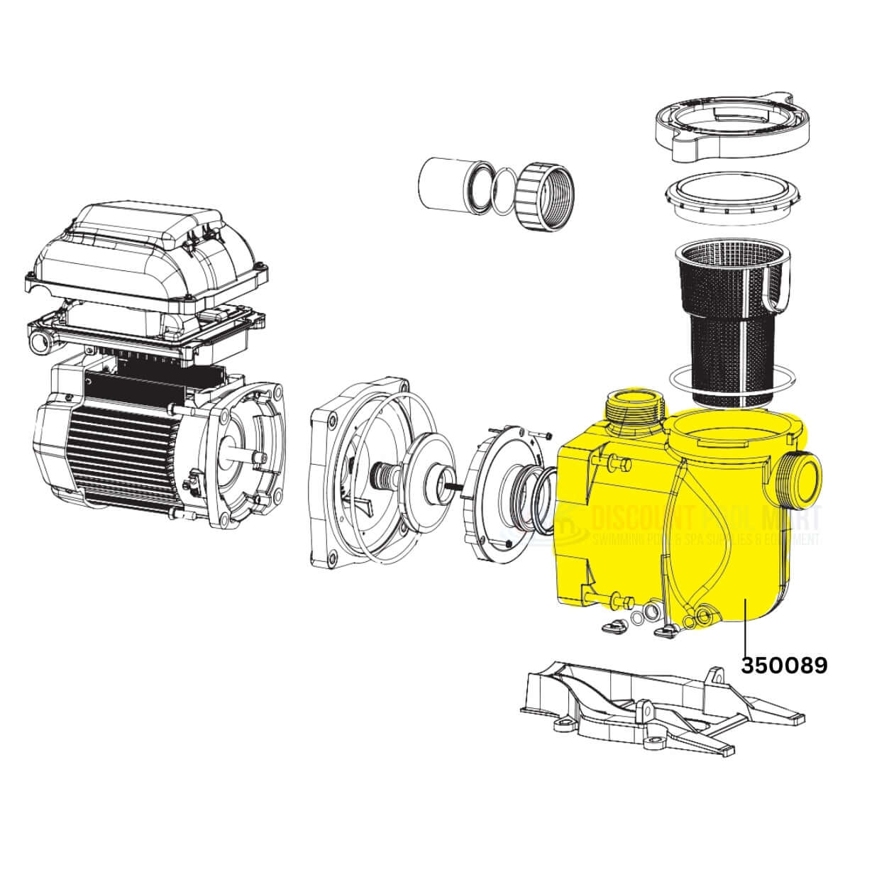 Pentair Housing Volute for SuperFlo VST Pumps 350089 assembly diagram from Discount Pool Mart DPM.