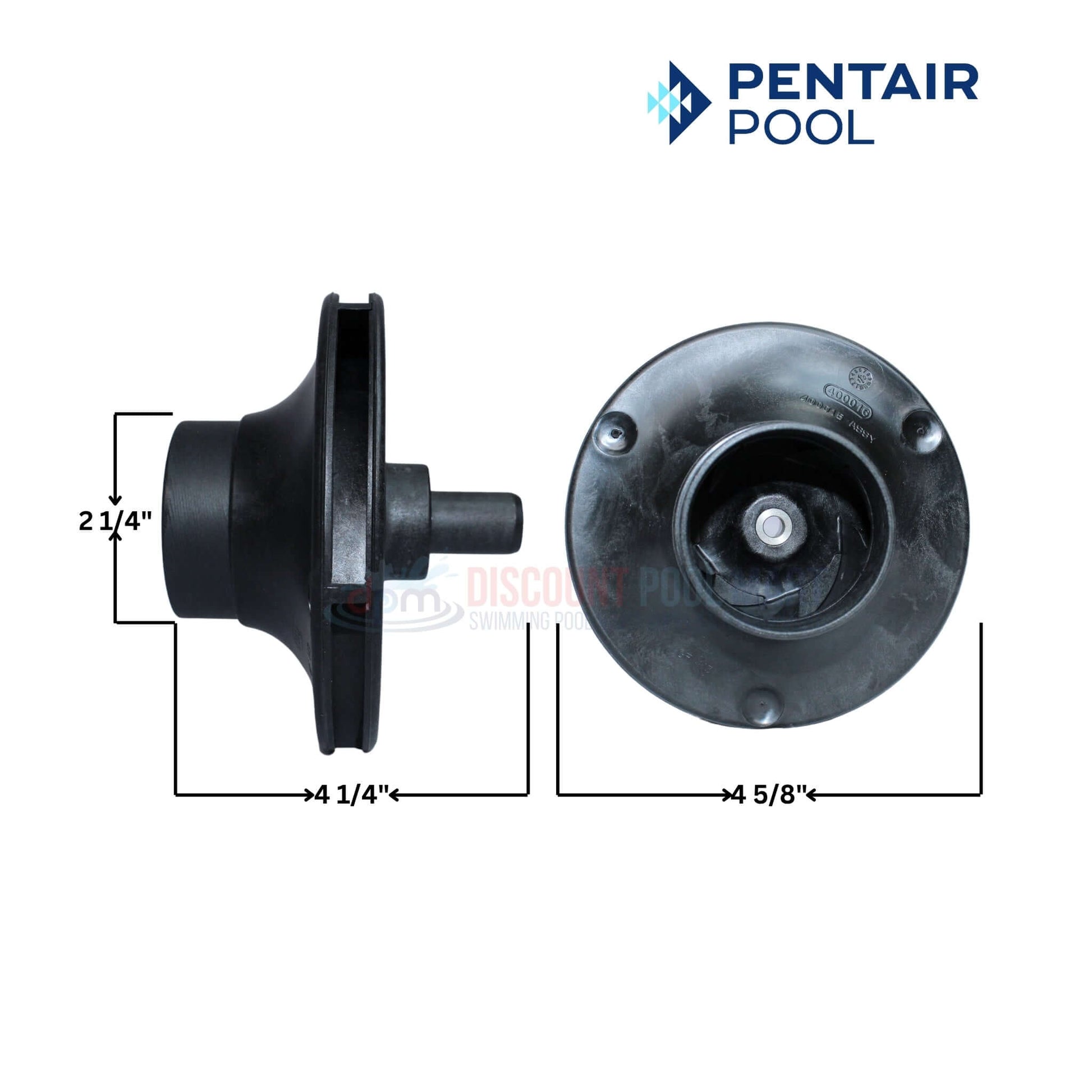 Pentair impeller assembly dimensions for WhisperFloXF and IntelliFloXF pumps, available at Discount Pool Mart (DPM).