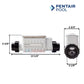 Pentair IntelliChlor IC40 Cell Salt Chlorine Generator with dimensions from Discount Pool Mart DPM for effective pool maintenance.