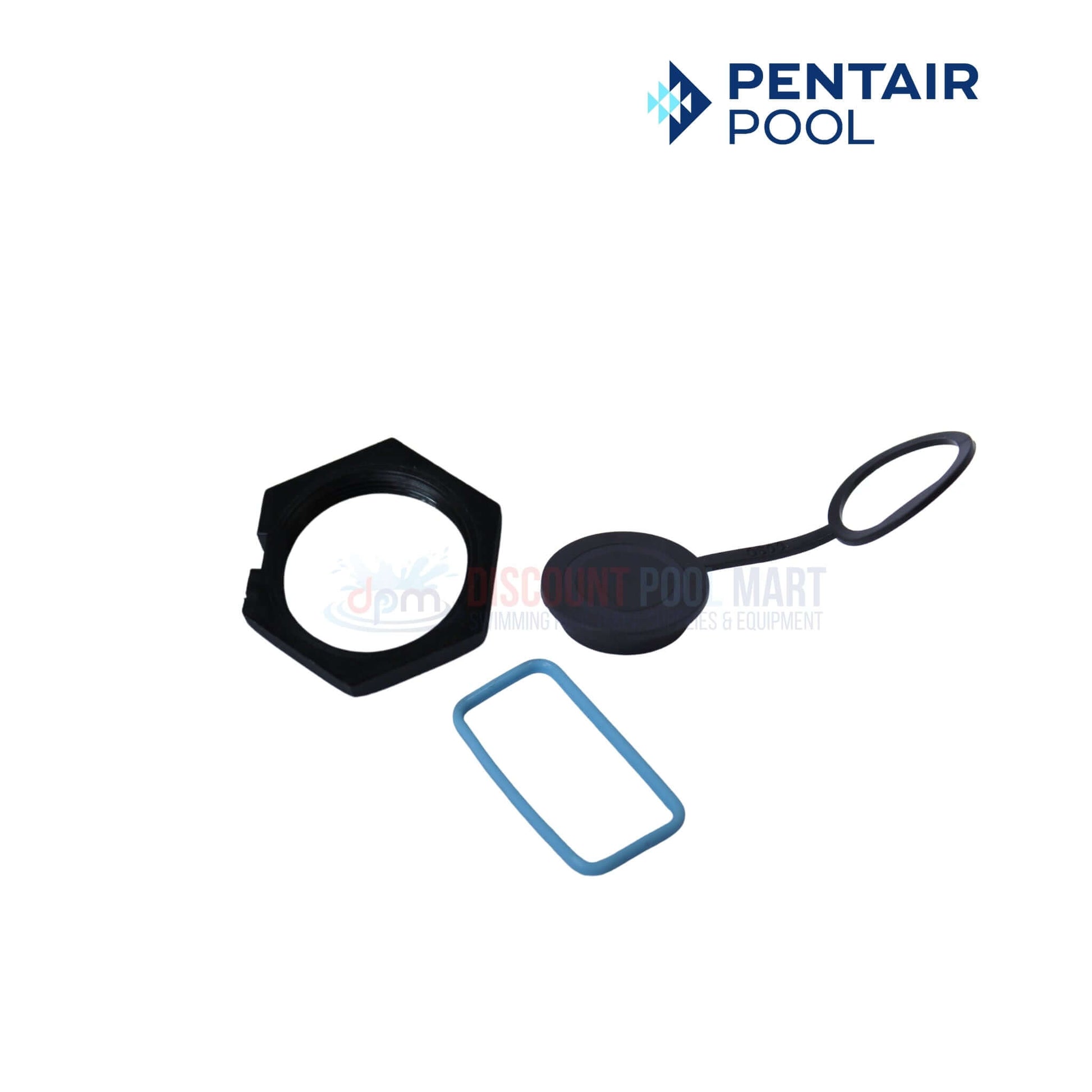 Pentair pool replacement part with cap, O-ring, and gasket from Discount Pool Mart (DPM), essential for pool maintenance.