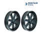 Pentair Large Wheel Kit for Racer Cleaners 360235 from Discount Pool Mart DPM, includes two wheels and bearings.