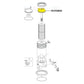Pentair R172385D Lid Assembly diagram for HC series feeders from Discount Pool Mart DPM, showing components and assembly parts.