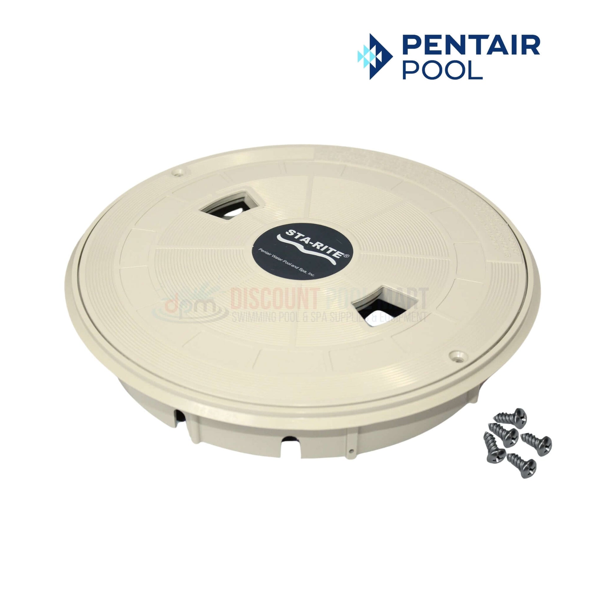 Pentair Lid and Collar for U-3 Skimmers, Tan, OEM 08650-0159, from Discount Pool Mart DPM, 10.5" wide, 2" high.