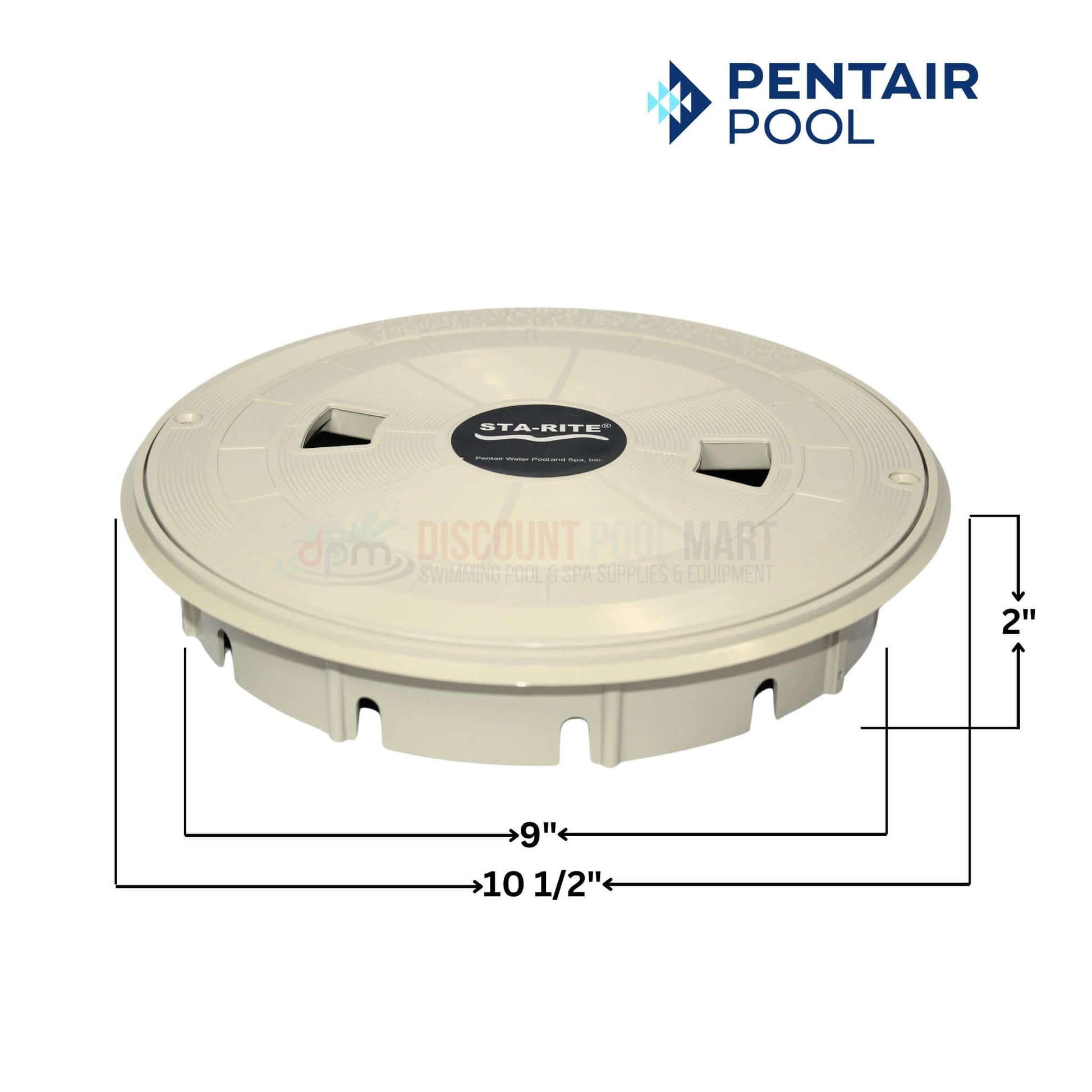 Pentair Lid and Collar 08650-0159 for U-3 Skimmers, Tan, 10.5" wide, 2" tall - Discount Pool Mart DPM