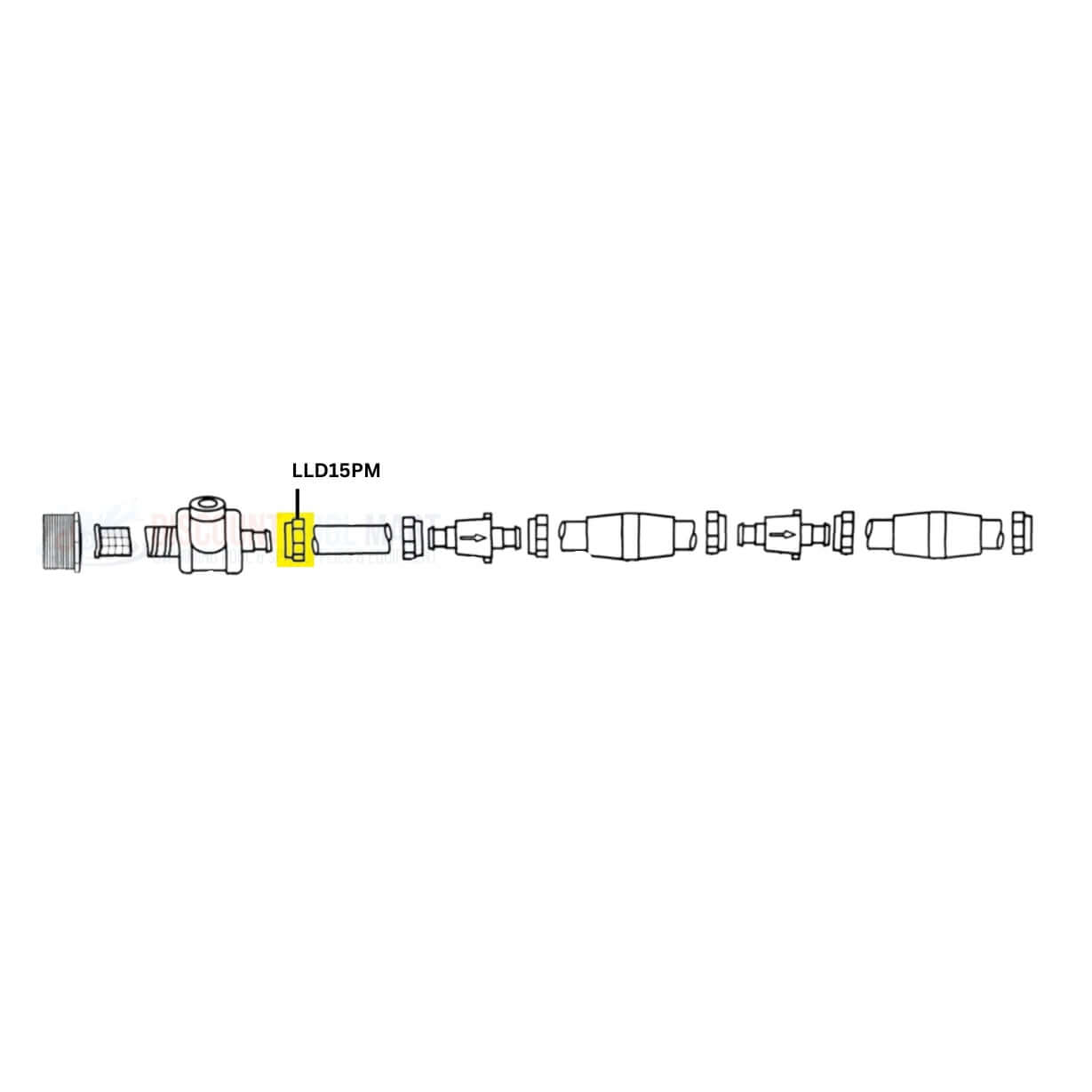 Pentair LLD15PM Mender Nut diagram for Legend and Platinum cleaners from Discount Pool Mart DPM, highlighting parts.