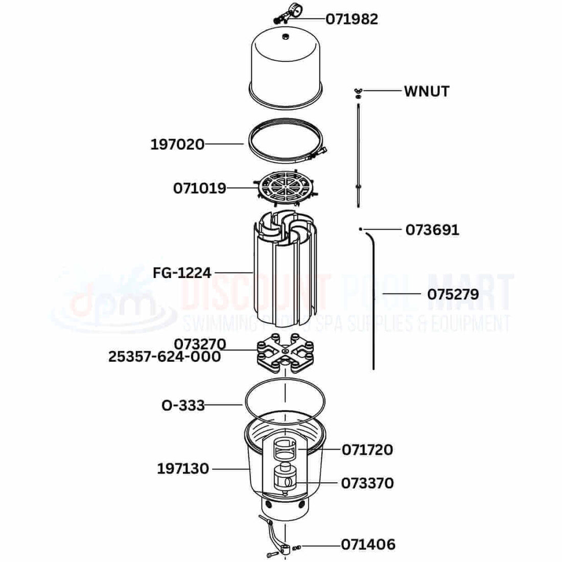 Pentair Purex SMBW 4000 Series SMBW 2024 / 4024 Filter Replacement Parts Diagram