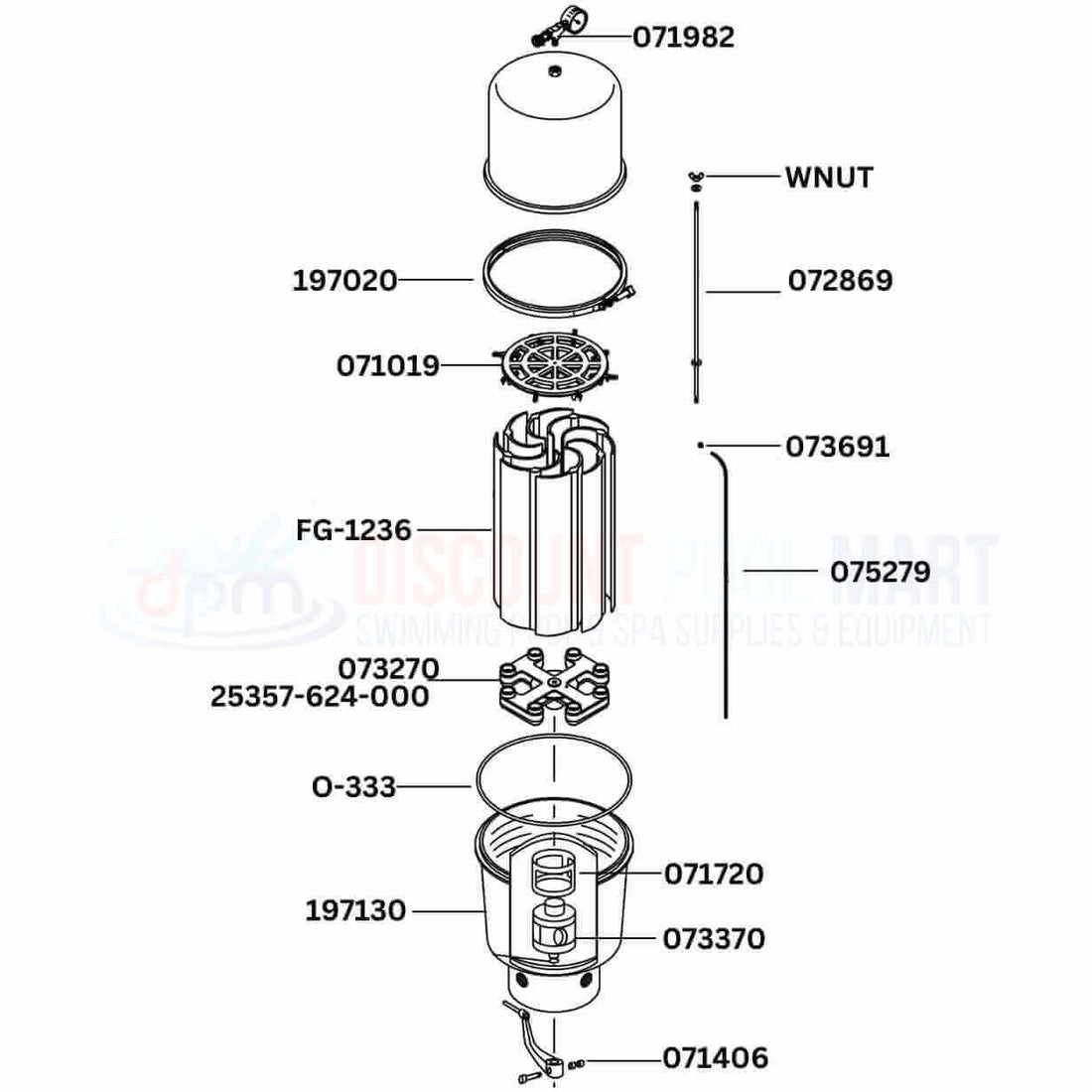 Pentair Purex SMBW 4000 Series SMBW 2036 / 4036 Filter Replacement Parts Diagram