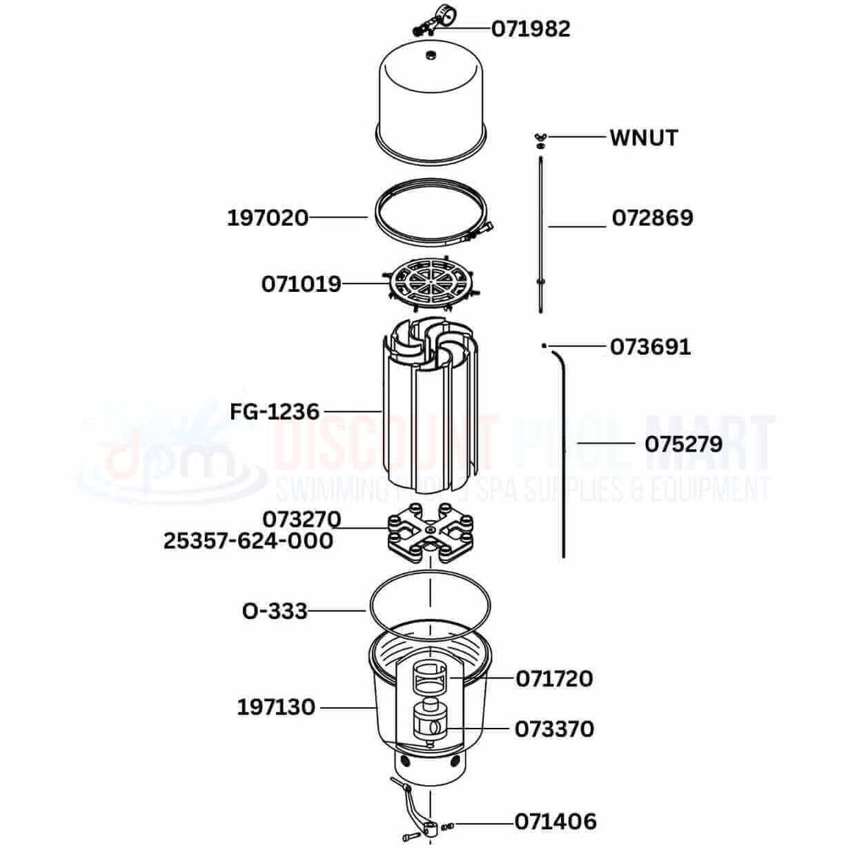 Pentair Purex SMBW 4000 Series SMBW 2036 / 4036 Filter Replacement Parts Diagram