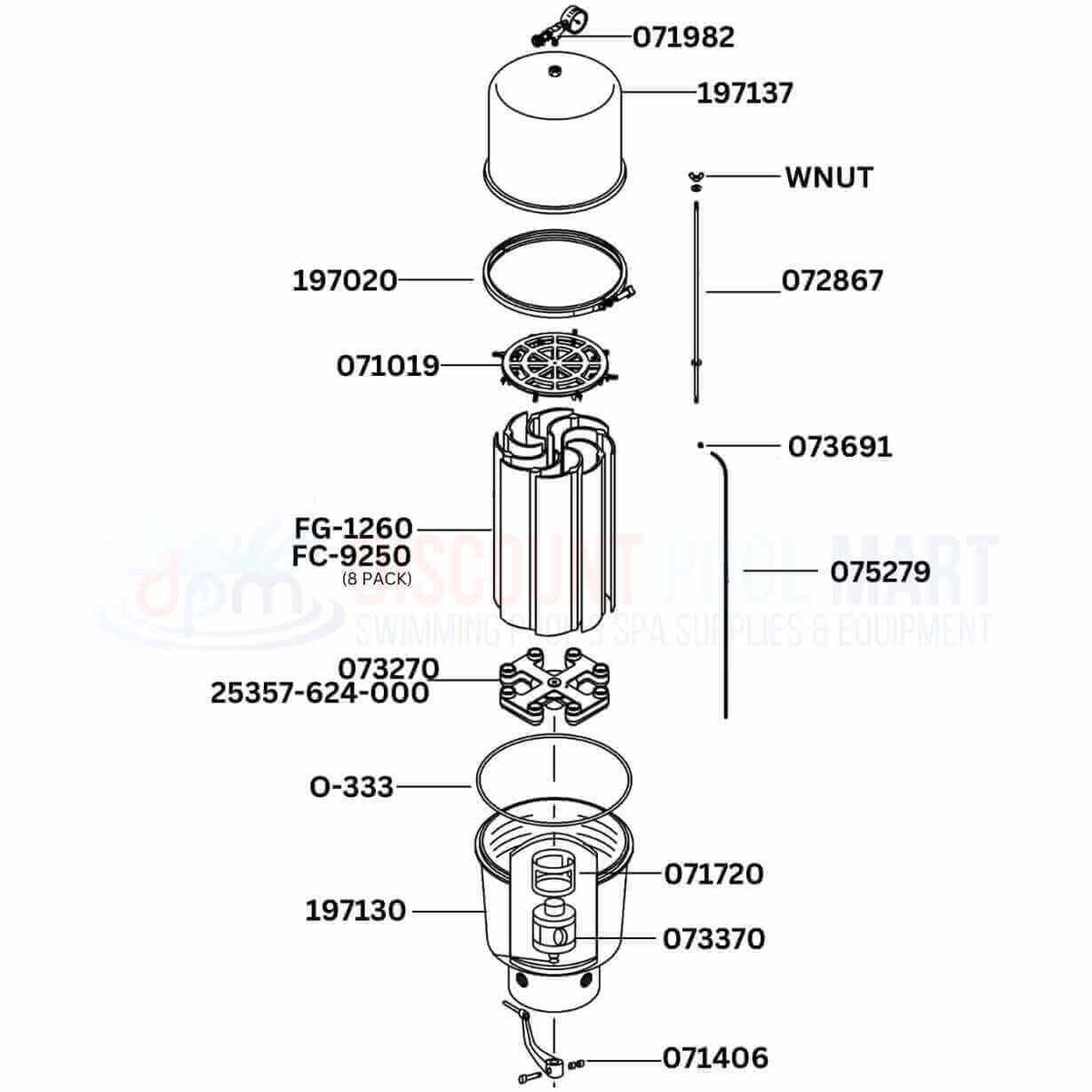 Pentair Purex SMBW 4000 Series SMBW 2060 / 4060 Filter Replacement Parts Diagram