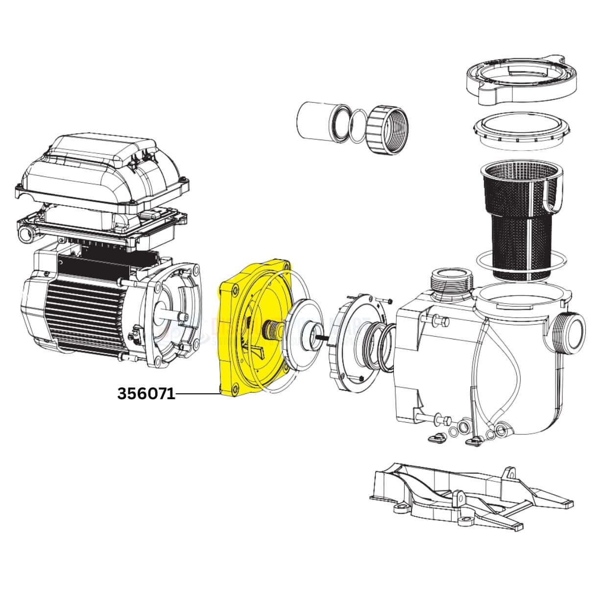 Pentair Seal Plate 356071 for SuperFlo VST Pumps, OEM part from Discount Pool Mart DPM, ensures optimal performance.