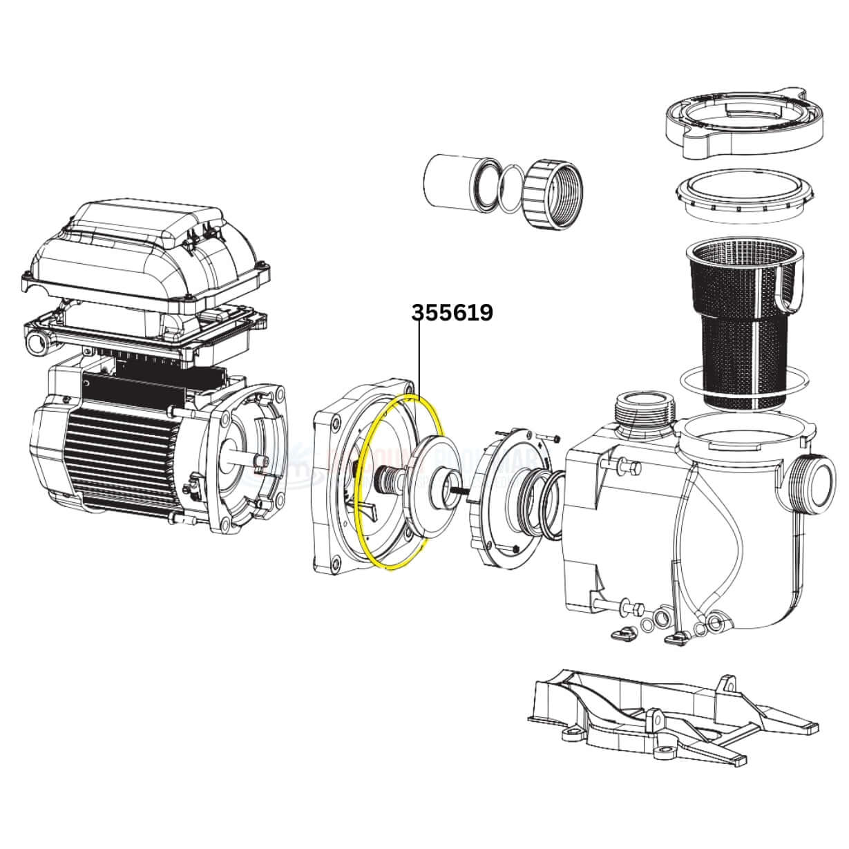 Pentair Seal Plate O-Ring model 355619 for SuperMax and SuperFlo Pumps, offered by Discount Pool Mart DPM.