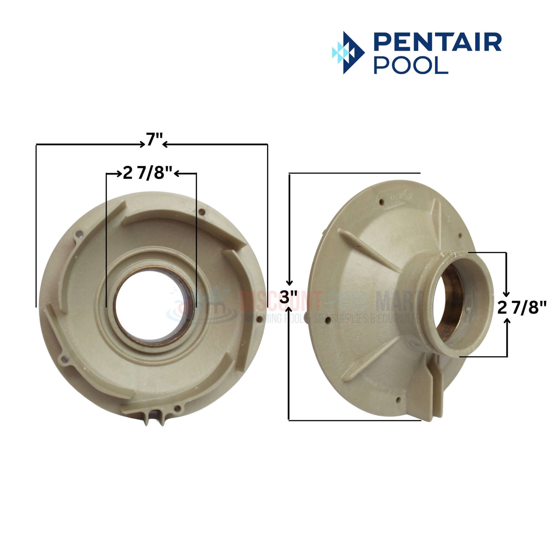 Pentair Sta-Rite Pool Pump Diffuser C1-271P measurements 7" diameter, 3" height from Discount Pool Mart DPM.