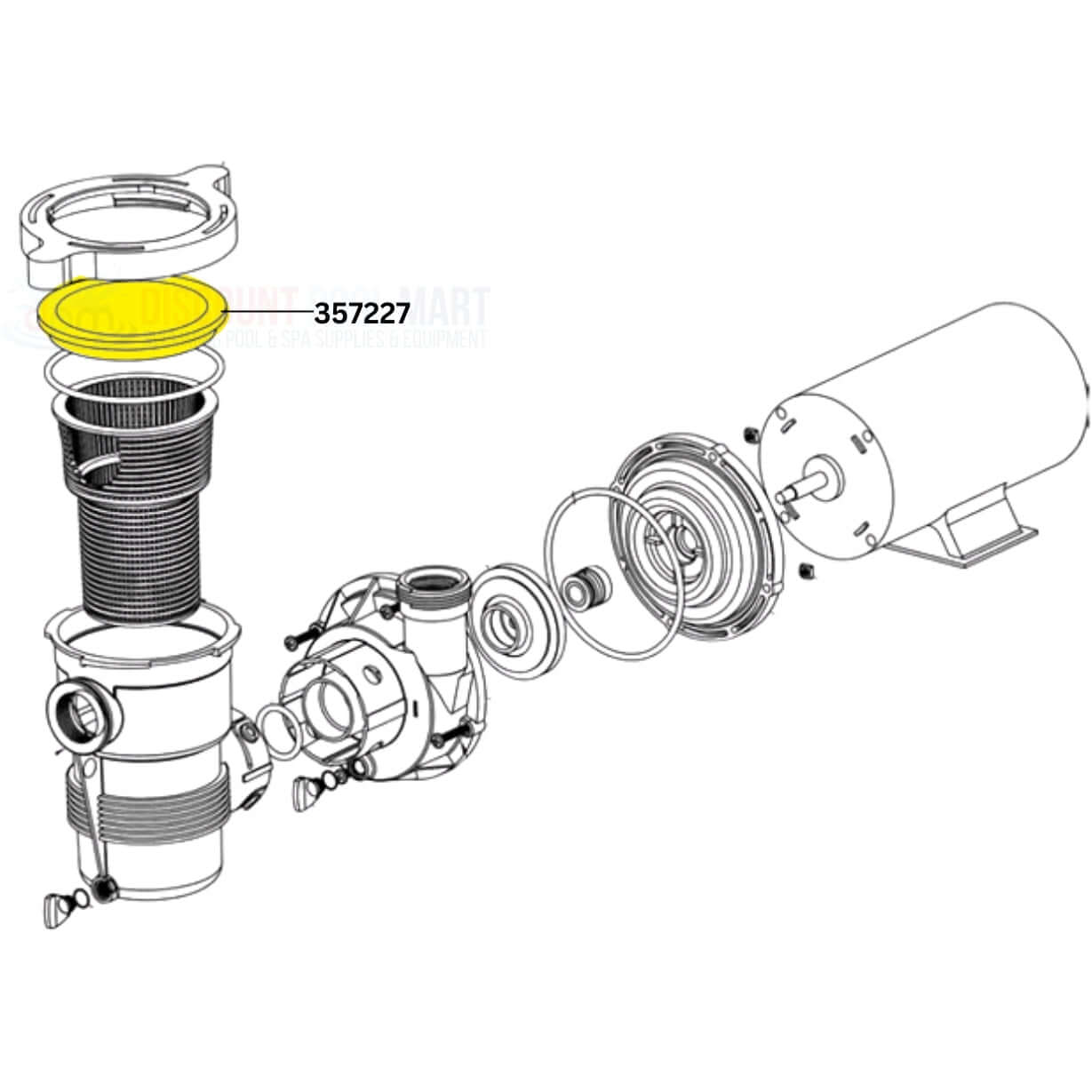 Pentair Strainer Lid 357227 for OptiFlo Pumps, clear design for easy inspection, sold by Discount Pool Mart DPM.