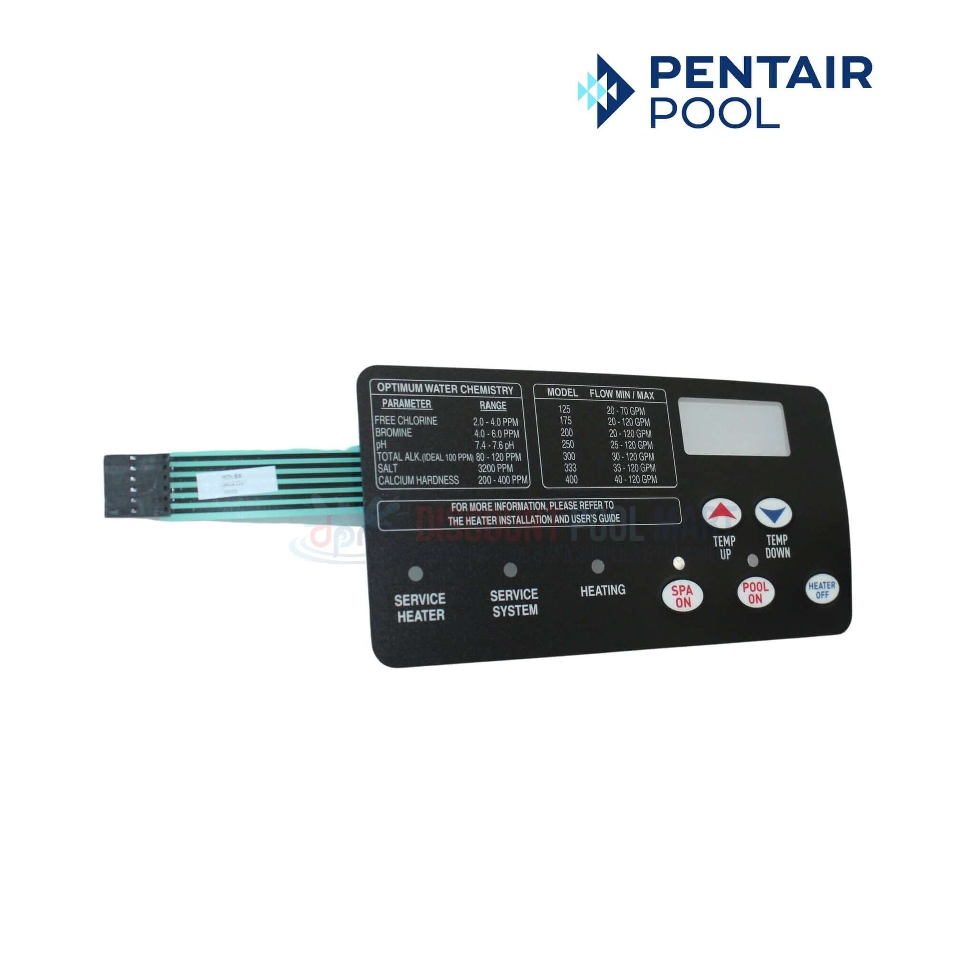 Pentair Switch Membrane 42002-0029Z for Max-E-Therm heaters from Discount Pool Mart DPM, essential for control panel.