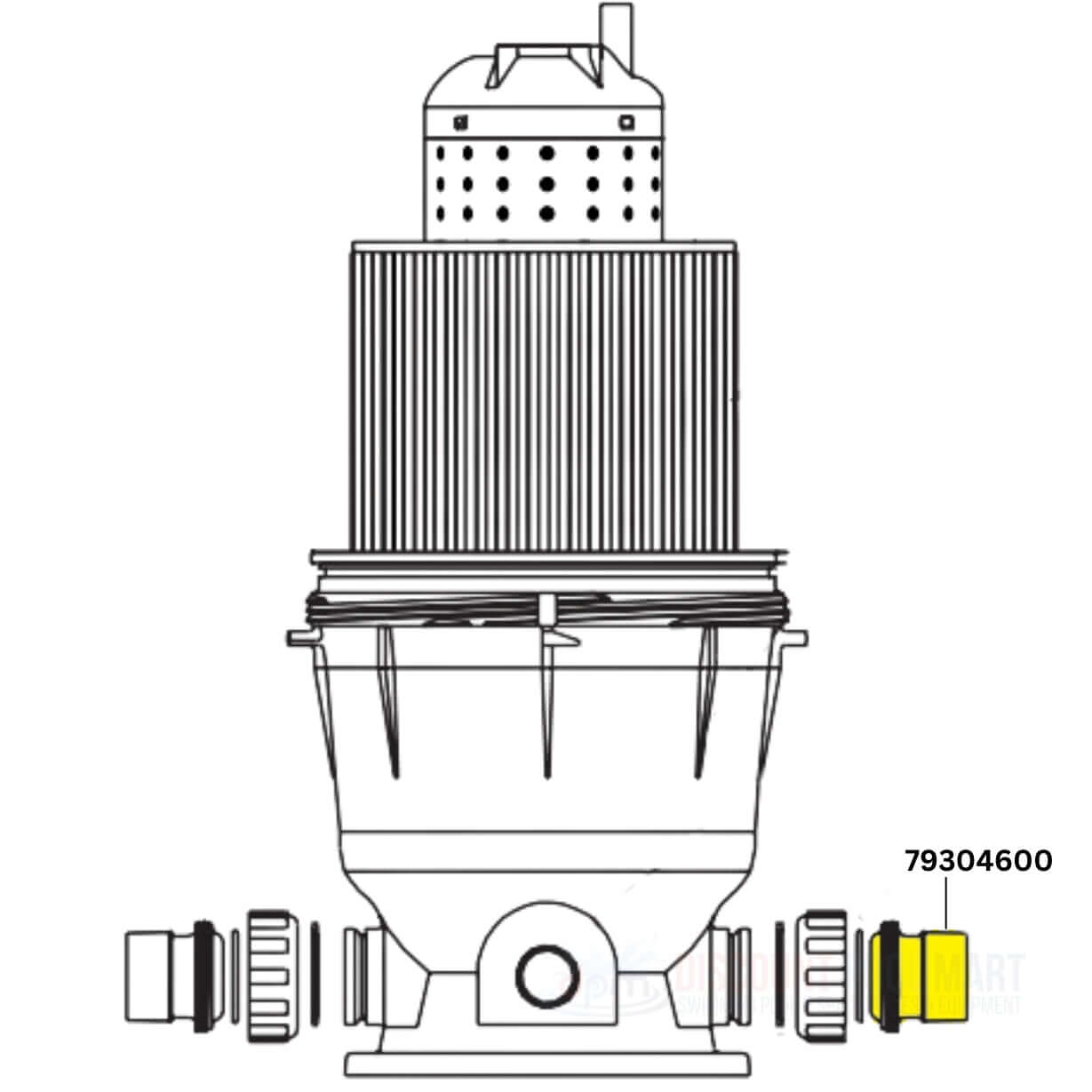 79304600 | Pentair Union Swivel Body For Clean and Clear