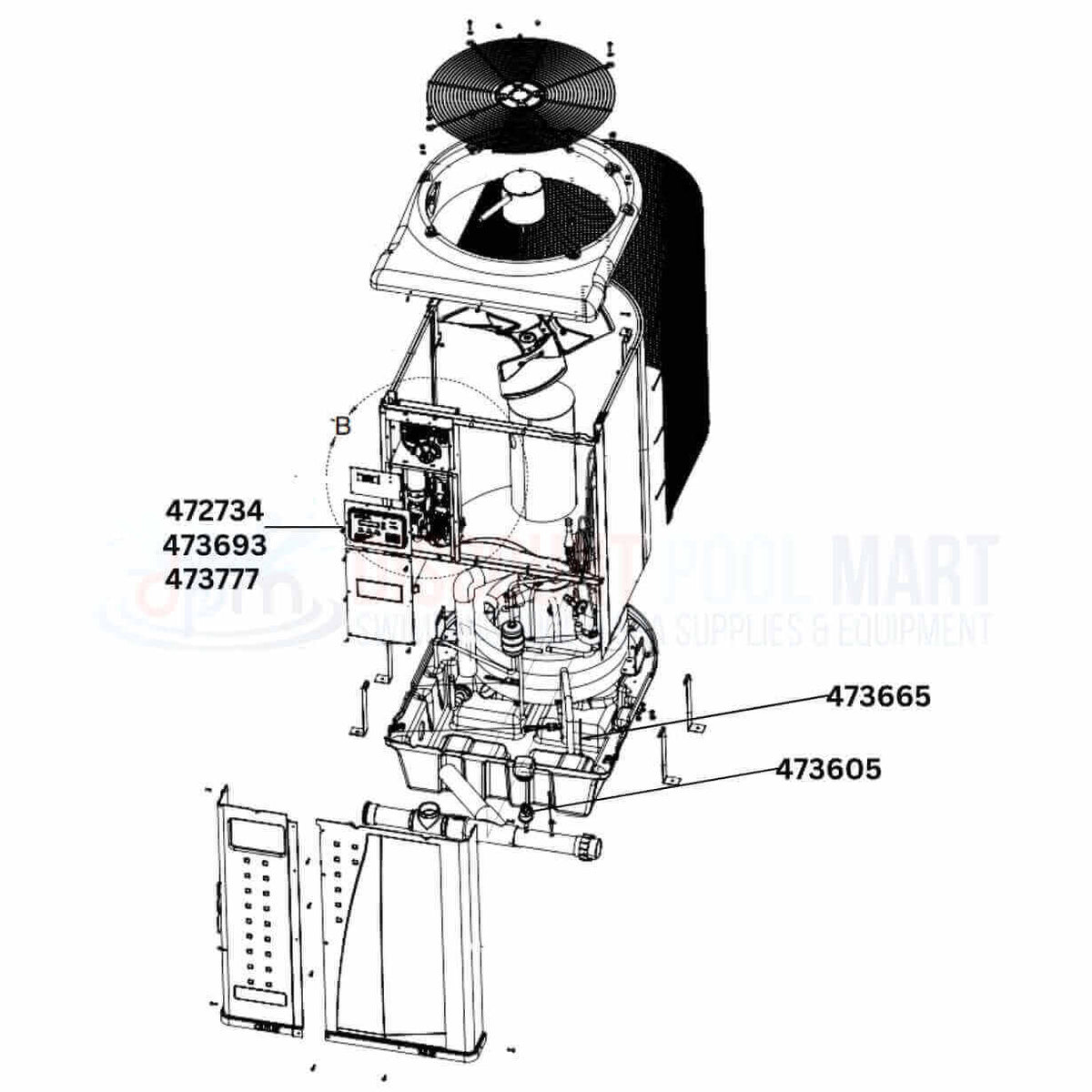 Pentair UltraTemp 460958 Heat Pump Replacement Parts Diagram