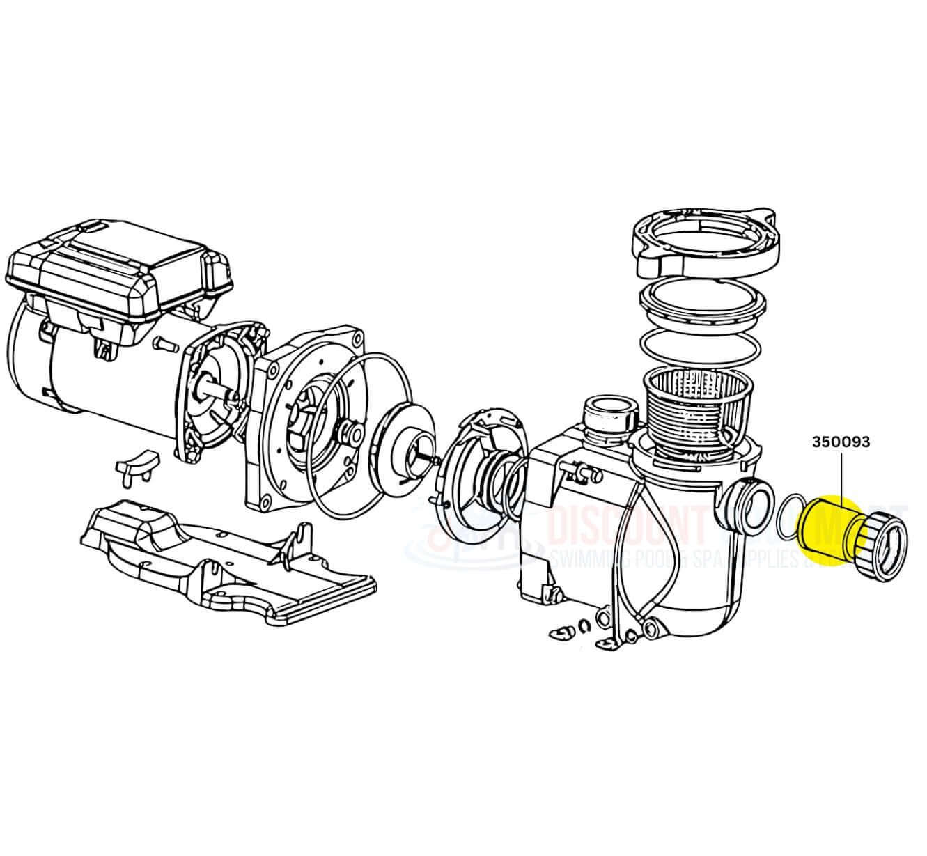 Pentair Union Adapter 350093 for SuperMax and SuperFlo; efficient connection components - Discount Pool Mart DPM