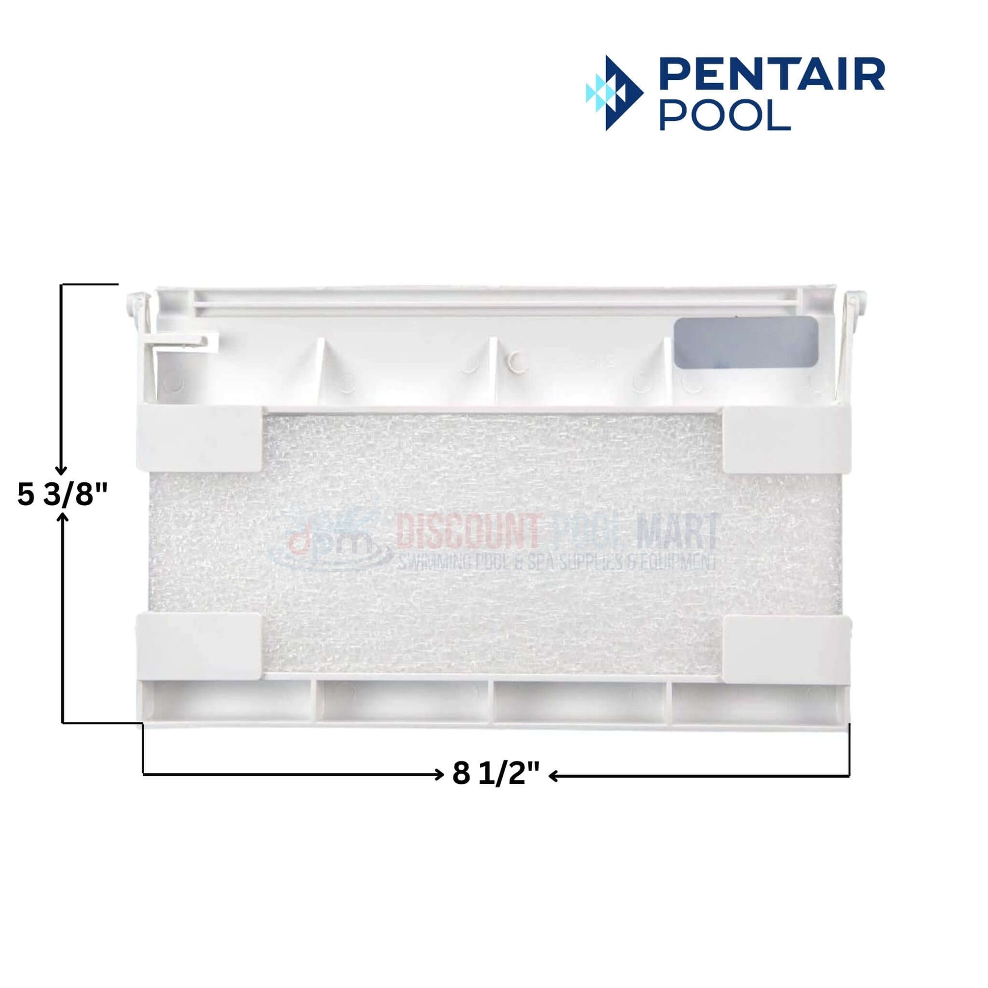 Pentair Weir Assembly 516252Z for Bermuda Skimmers at Discount Pool Mart DPM, white, 8.5x5.375 inches, efficient pool cleaning.