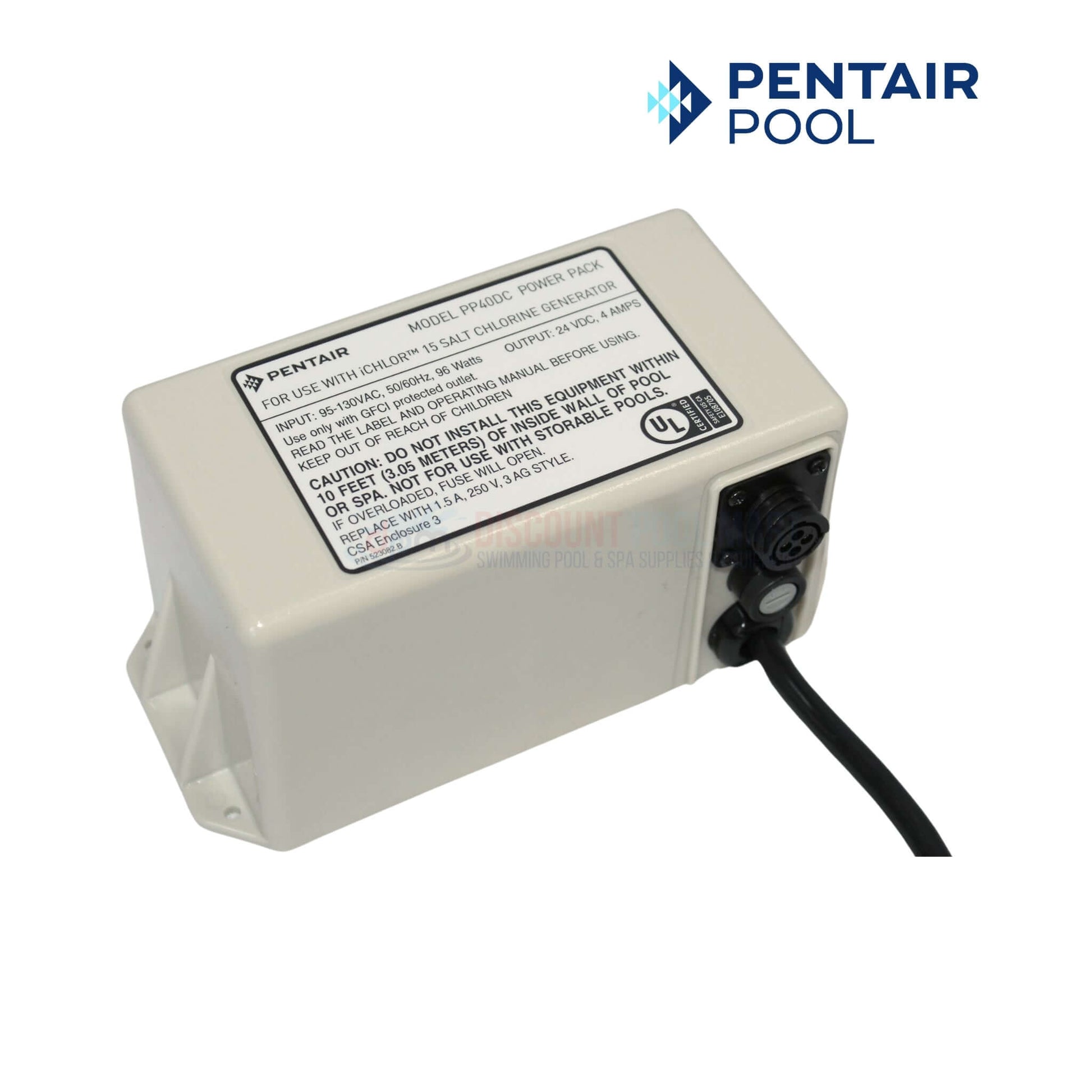 Pentair iChlor 15 salt system power pack with unions for pools up to 15,000 gallons from Discount Pool Mart DPM.
