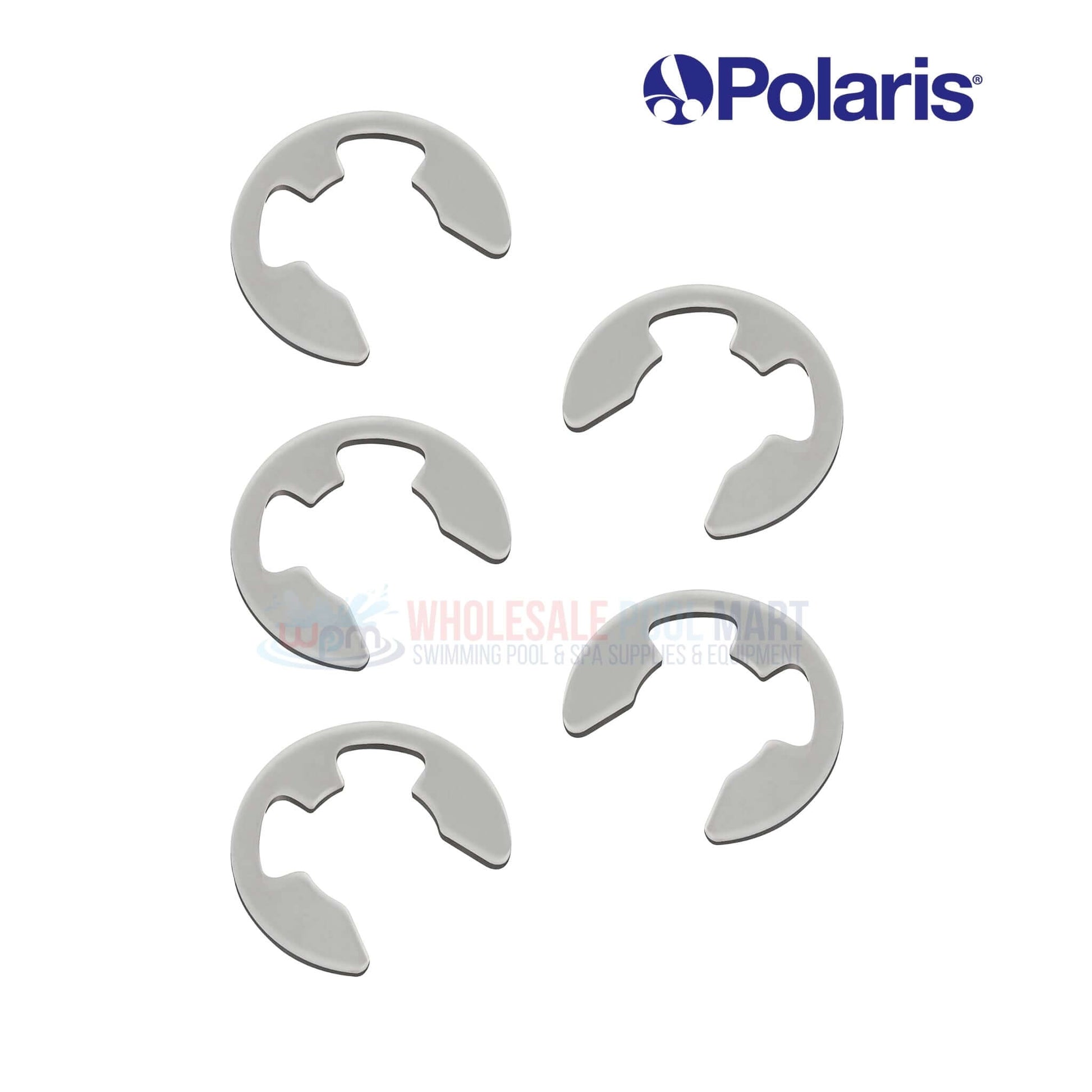 Polaris E-Clip Stainless Steel 5 Pack 9-100-5110 from Discount Pool Mart DPM for pool cleaner maintenance.