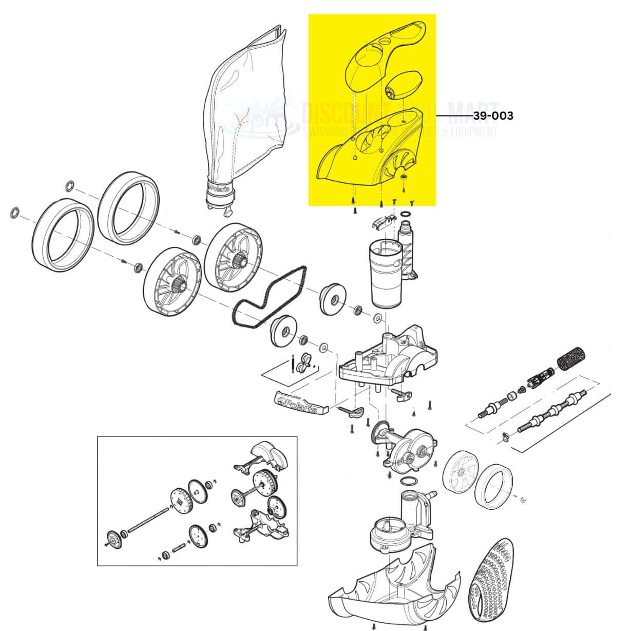 39-003 | Polaris Top Housing For 3900 Sport and P39 Cleaners
