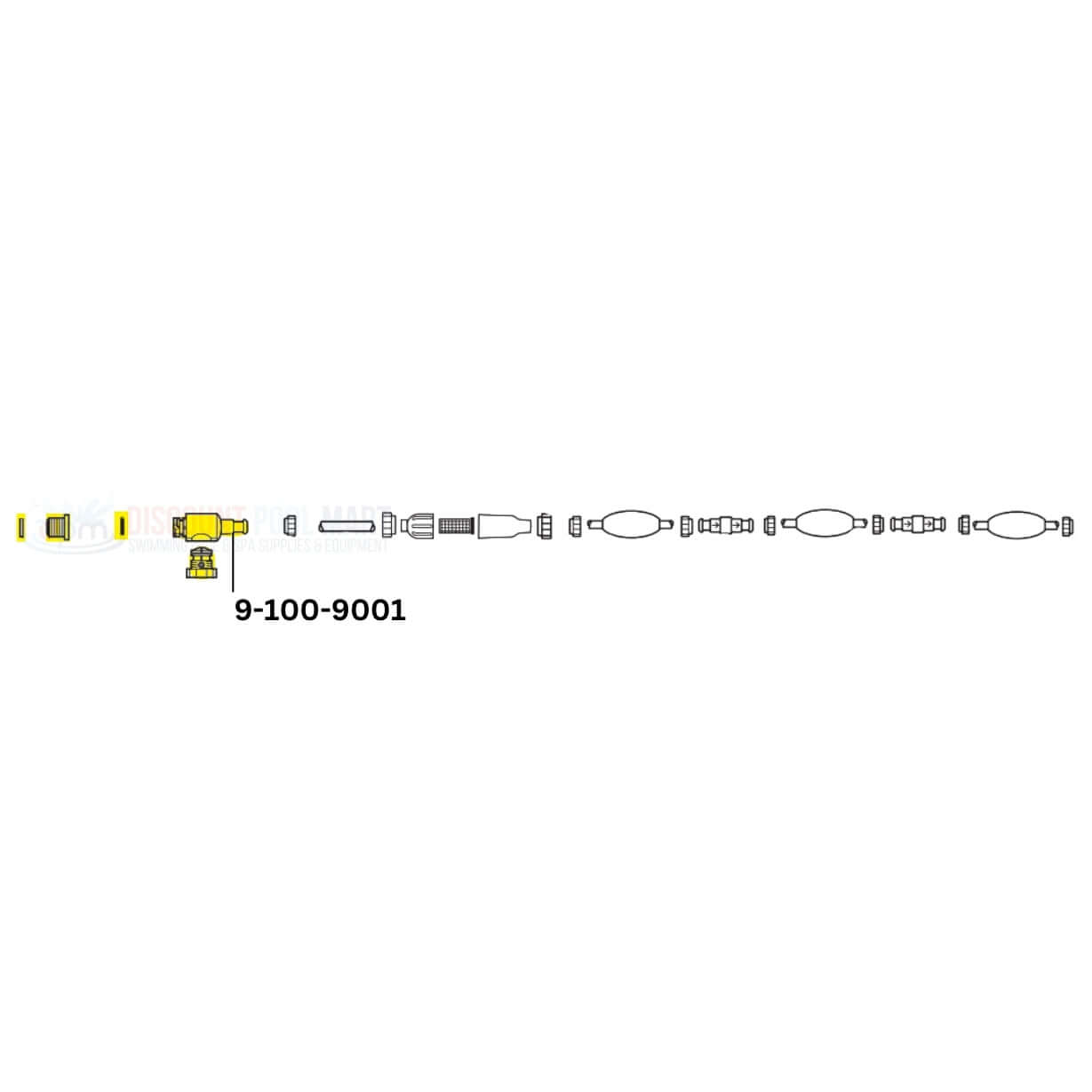 Polaris Universal Wall Fitting Connector 9-100-9001 diagram from Discount Pool Mart DPM for easy installation.