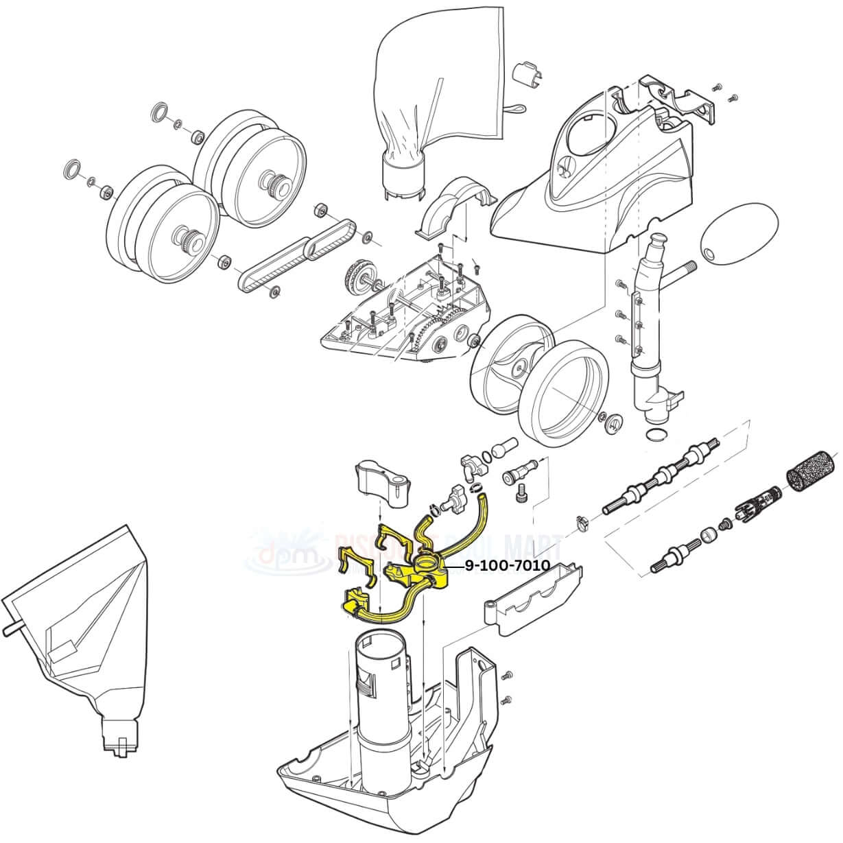 Polaris Water Management System 9-100-7010 parts diagram for 380 and TR35P cleaners | Discount Pool Mart DPM