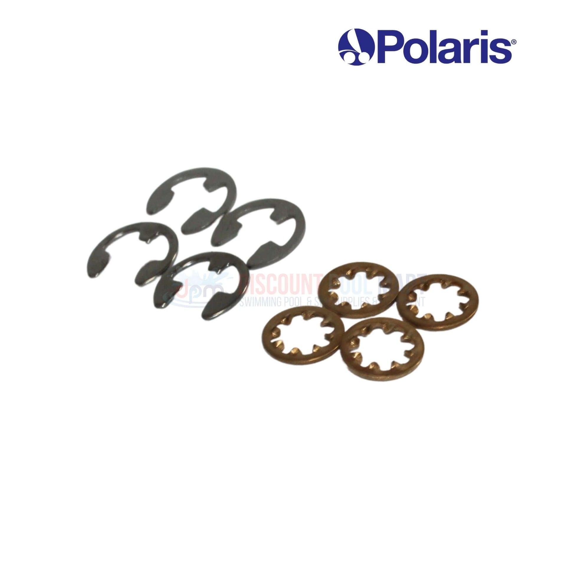 Polaris Axle Block Kit components including axle clips and washers from Discount Pool Mart DPM for pool cleaners.