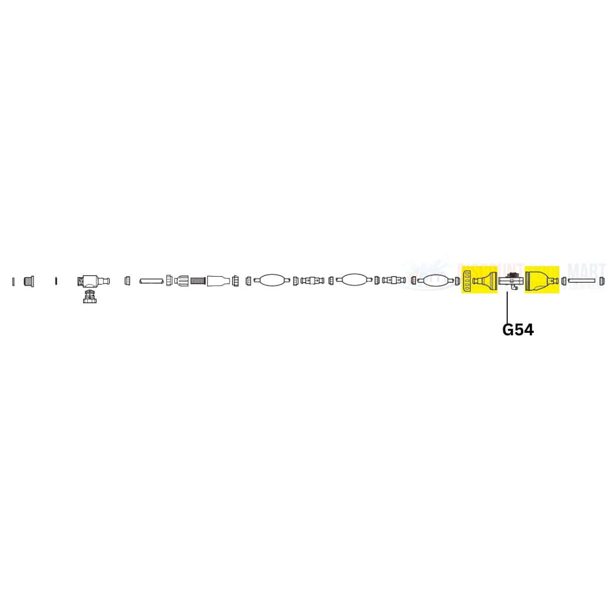 Polaris Back Up Valve Case Kit G54 diagram, designed for Vac-Sweep cleaners at Discount Pool Mart DPM.