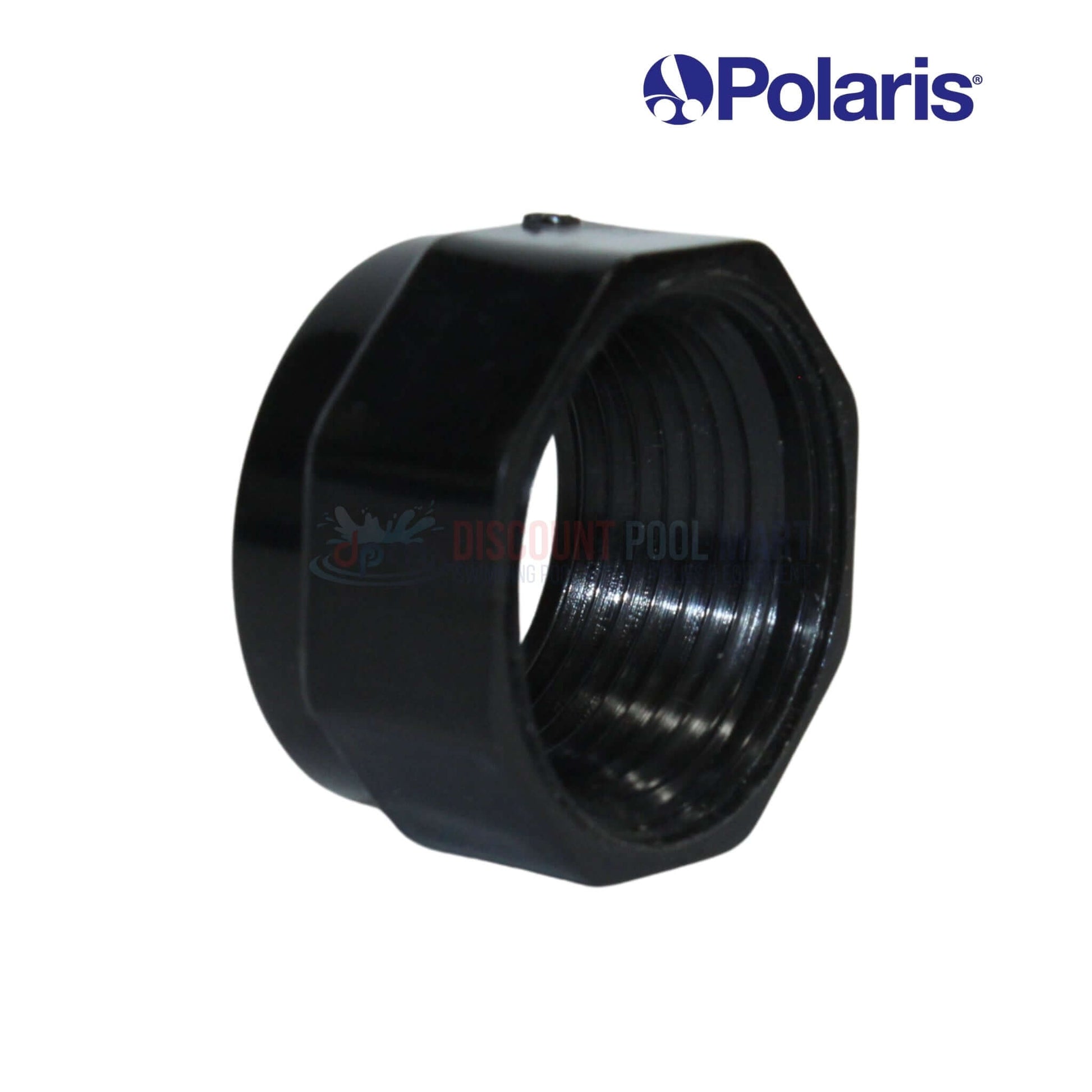Polaris Feed Hose Nut D16 in black for pool cleaners from Discount Pool Mart (DPM) - genuine replacement part.