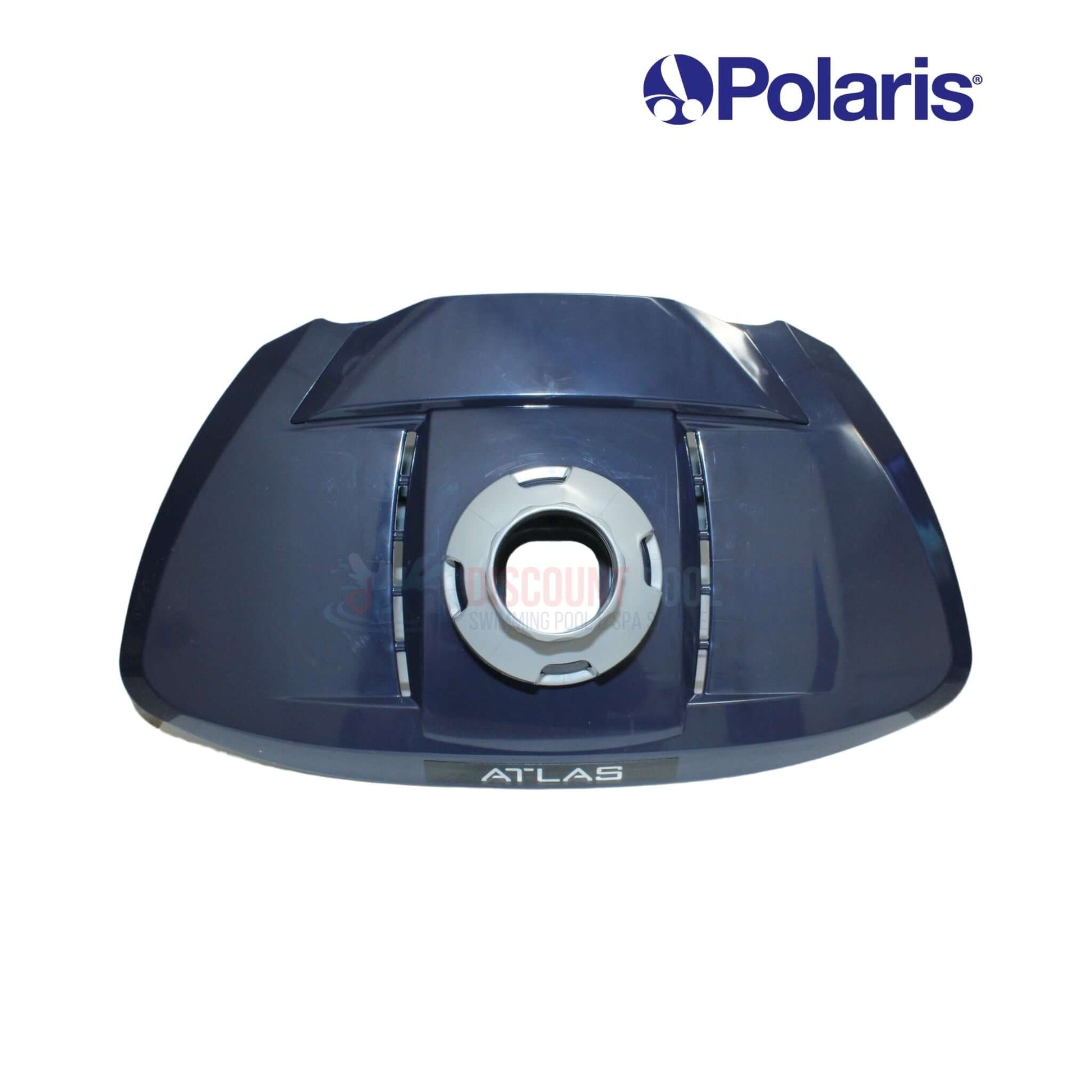 Polaris Atlas Top Cover Assembly R0948000 from Discount Pool Mart DPM, navy blue, for optimal pool cleaner performance.