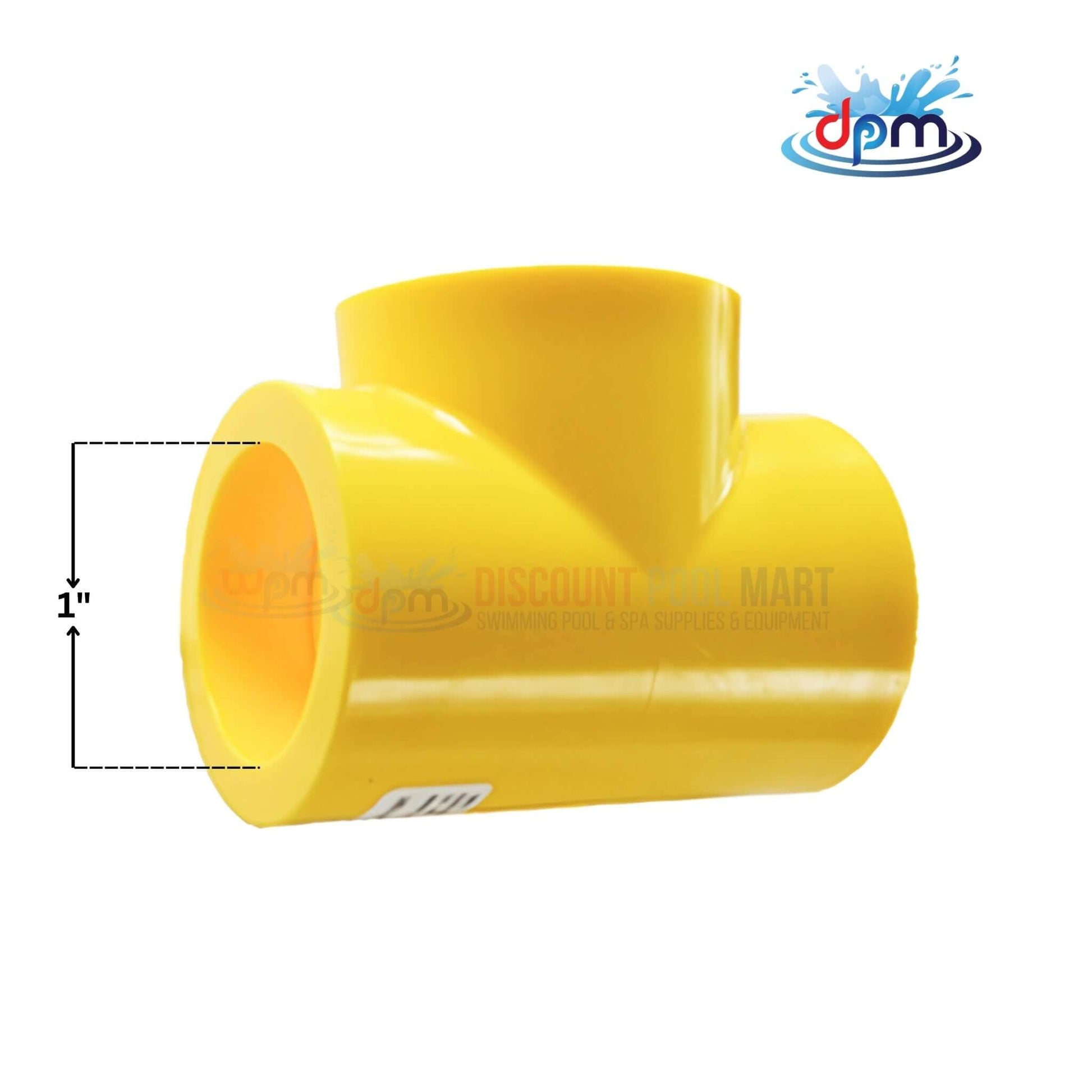 Poly Fusion Tee 1" IPS for gas piping systems at Discount Pool Mart DPM, durable and leak-proof connections.