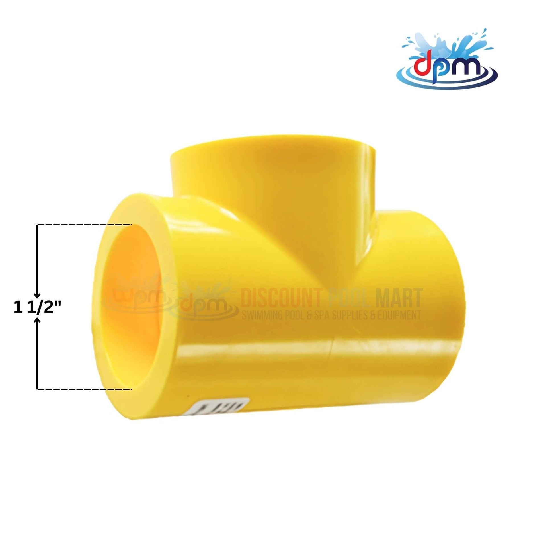 Poly Fusion Tee 1.5 inch IPS by Discount Pool Mart (DPM) for durable polyethylene gas piping connections.