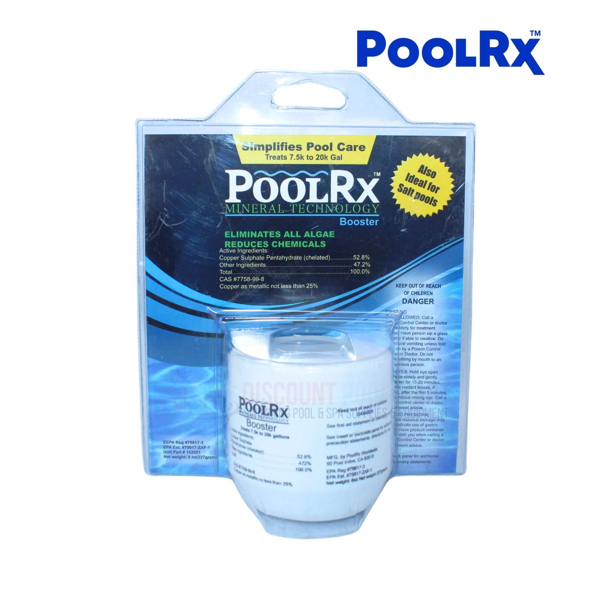 PoolRX Mineral Booster 102001 for pools 7.5k-20k gallons, available at Discount Pool Mart DPM.