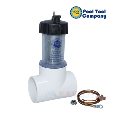 Pool Tool Inline Zinc Anode 104D 2" Slip for corrosion prevention in swimming pools DPM Discount Pool Mart