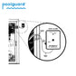 Poolguard Door Alarm illustration showing installation, essential for child safety by Discount Pool Mart DPM.