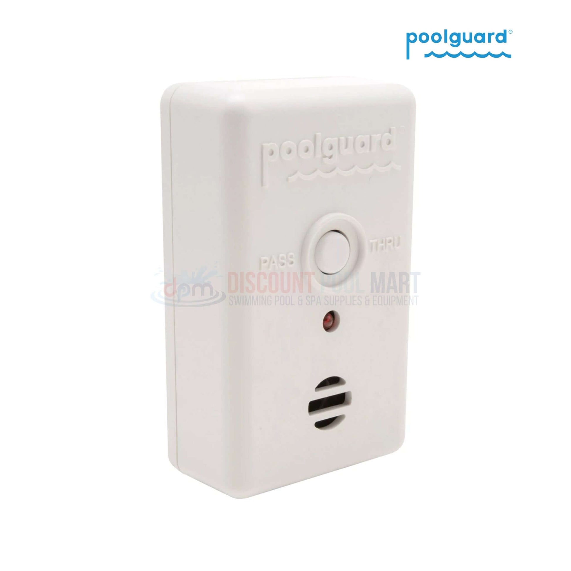 Poolguard Pool Door Alarm in white, enhancing pool safety from Discount Pool Mart (DPM) with easy installation.
