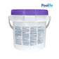 Poolife NST Prime Chlorine Tablets bucket with storage instructions. Buy at Discount Pool Mart DPM for quality pool care.