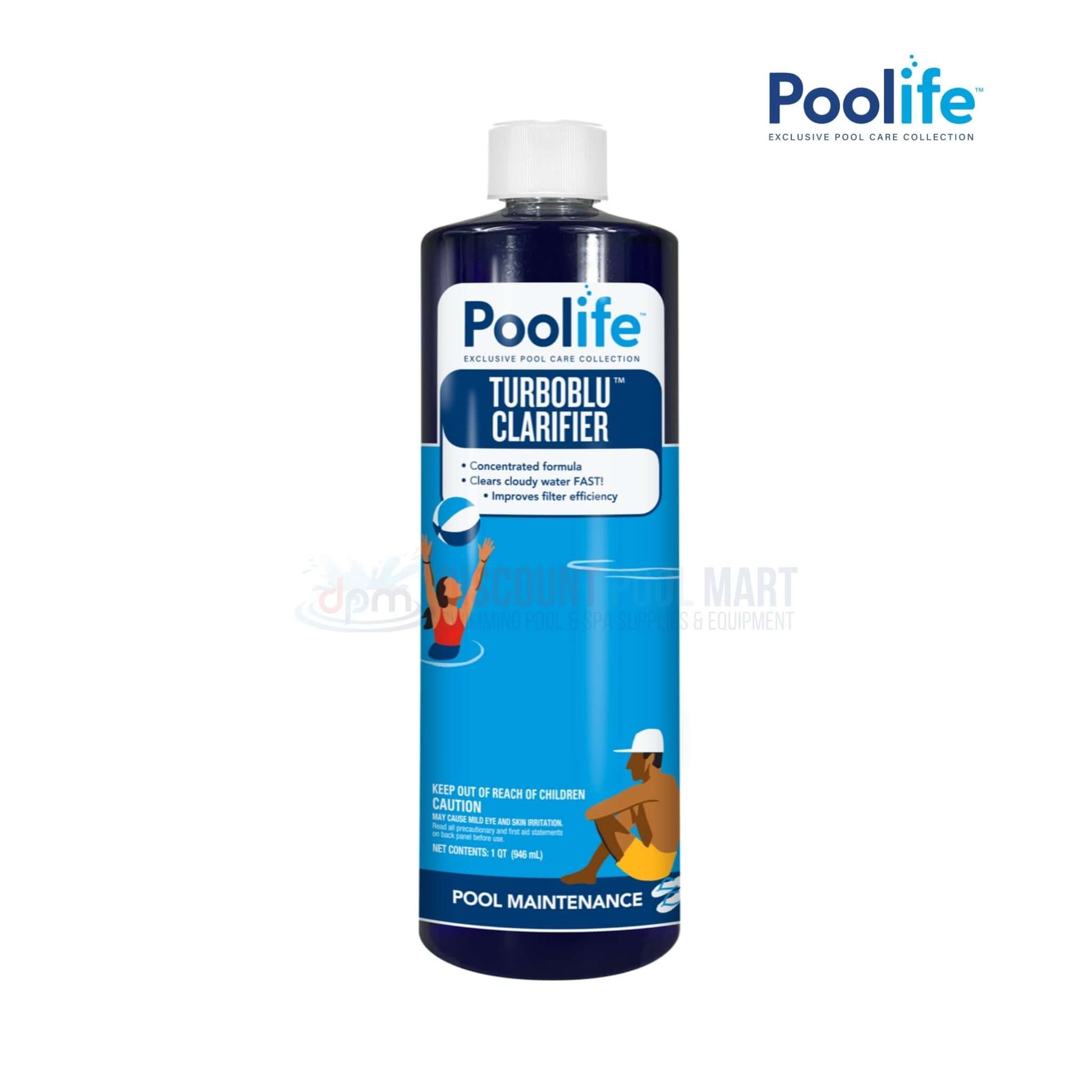 Poolife TurboBlu Clarifier 1 qt for clear pool water, improves filtration efficiency | Discount Pool Mart DPM