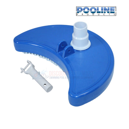 Pooline ABS Vacuum Head 11107 in blue for efficient pool cleaning at Discount Pool Mart (DPM). Durable and lightweight design.