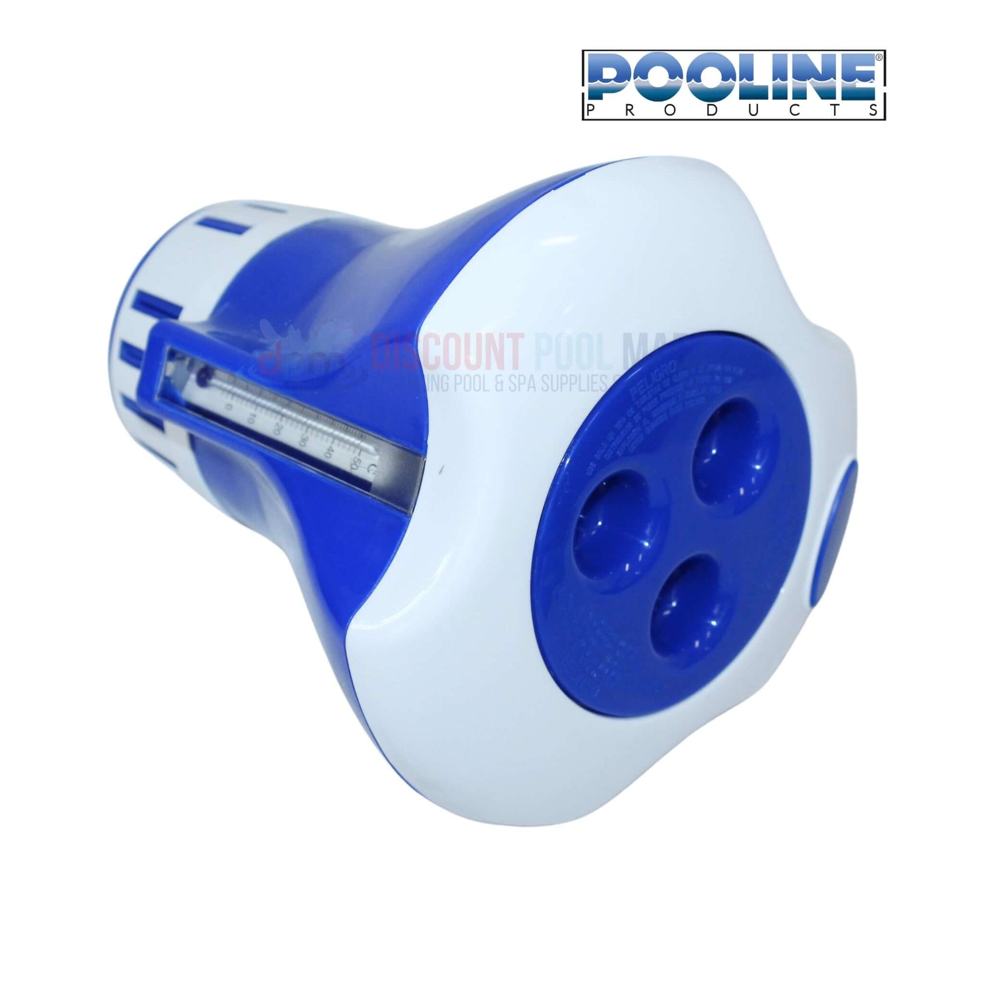 Pooline Chemical Dispenser for 3in Tabs with Thermometer, ideal for maintaining pool chlorine levels. Available at Discount Pool Mart DPM.