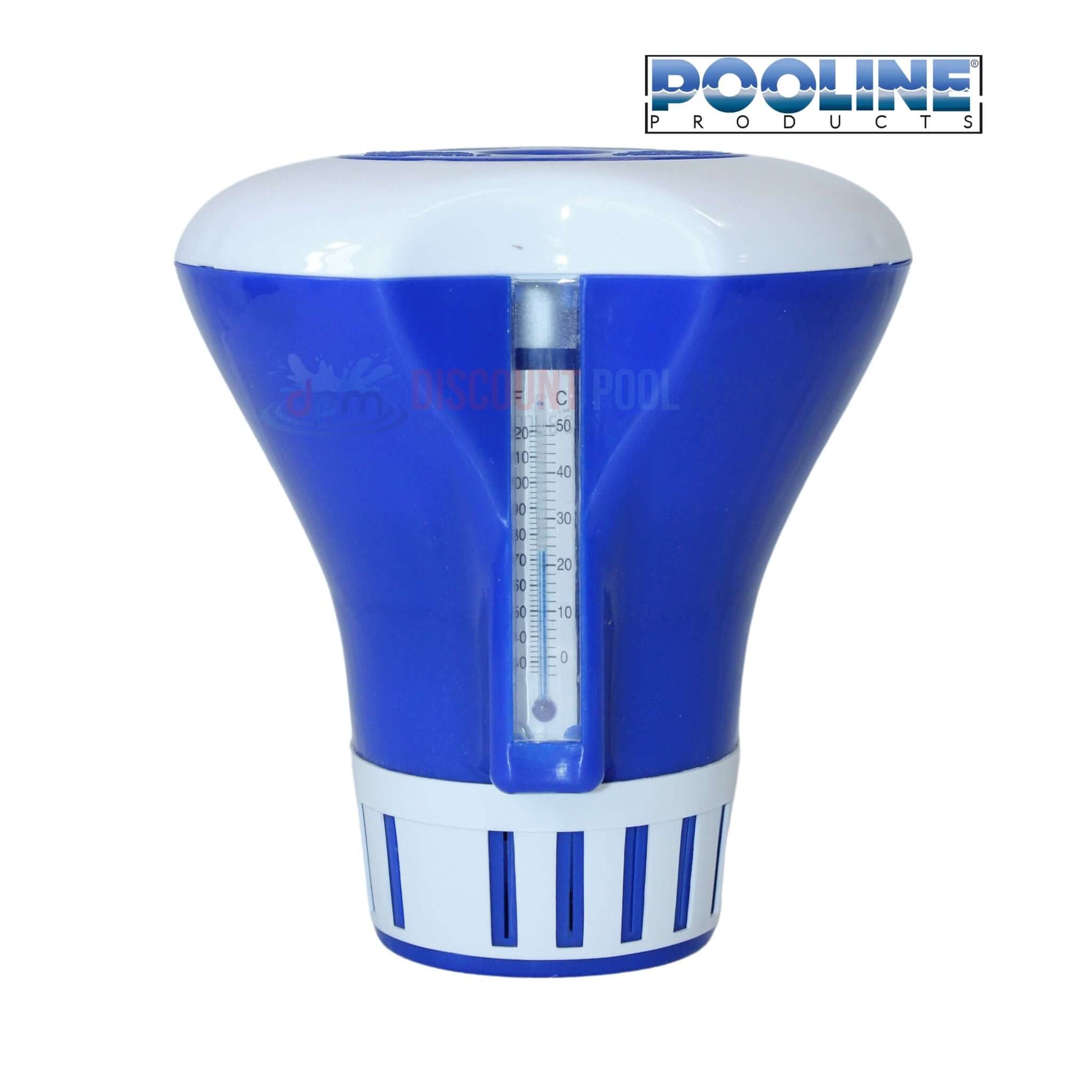 Pooline Chemical Dispenser for 3in tabs with thermometer, available at Discount Pool Mart DPM for pool sanitation.
