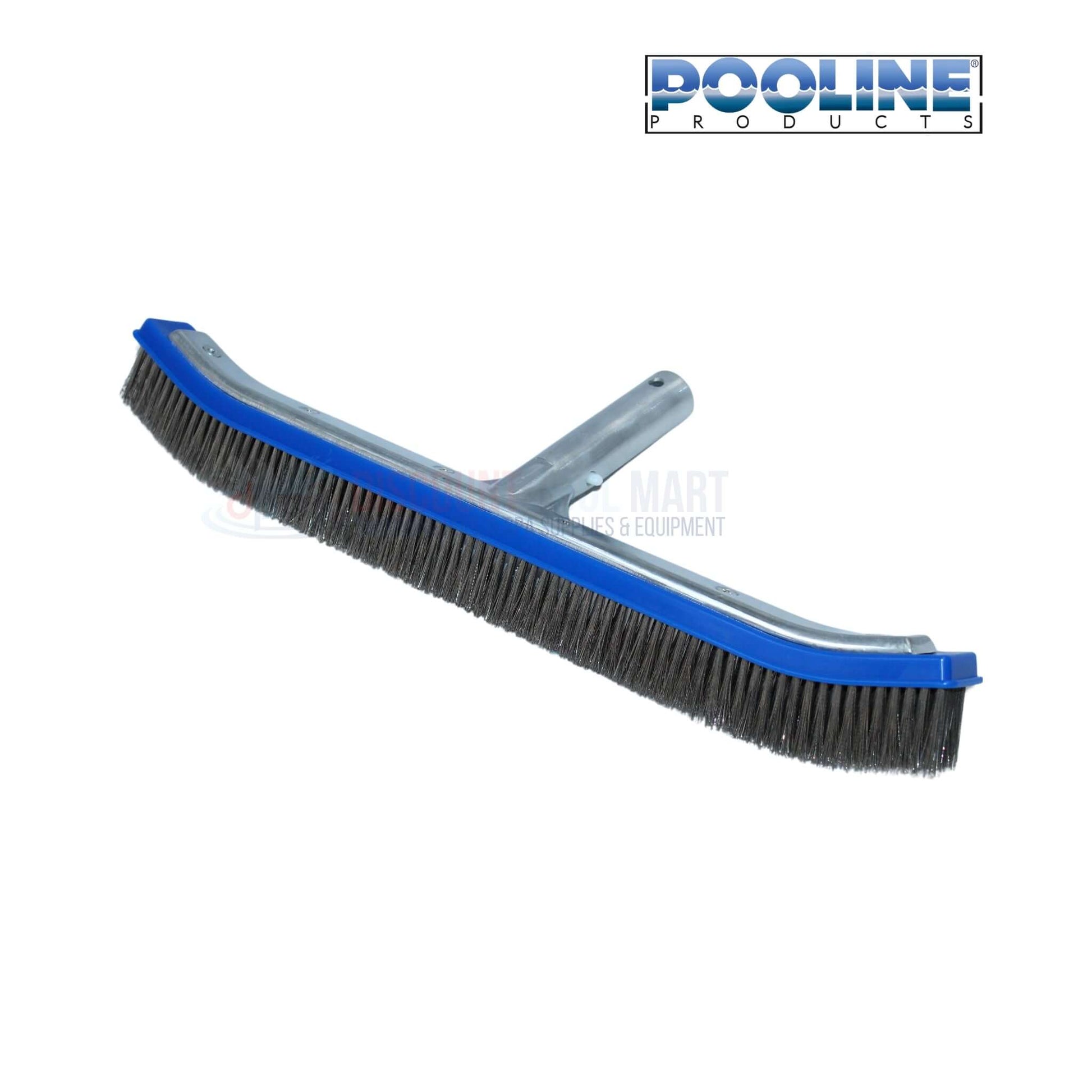 Pooline Curved Stainless Steel Bristles Brush 18" for algae removal at Discount Pool Mart DPM.