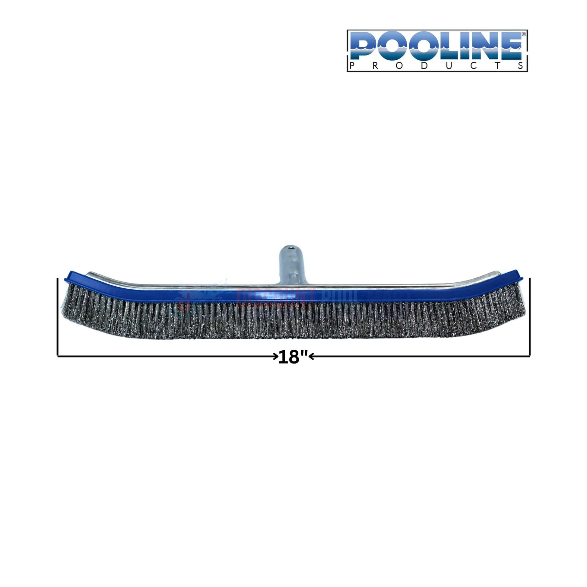 Pooline Curved Stainless Steel Bristles Brush 18" for effective pool cleaning | Discount Pool Mart DPM