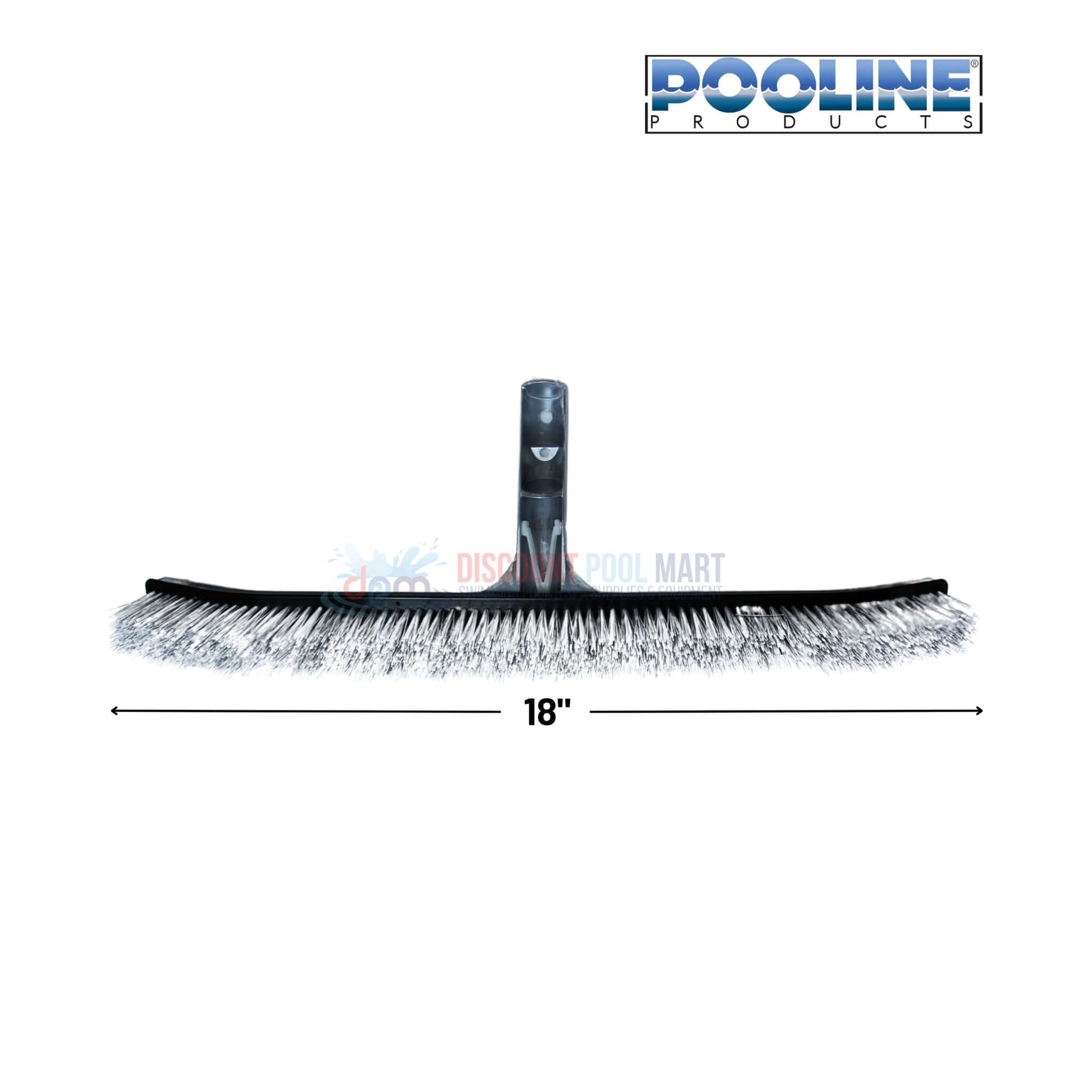 Pooline Curved Stainless Steel and Nylon Brush 18" | 11025C for cleaning algae, rust stains in pools. Available at Discount Pool Mart.