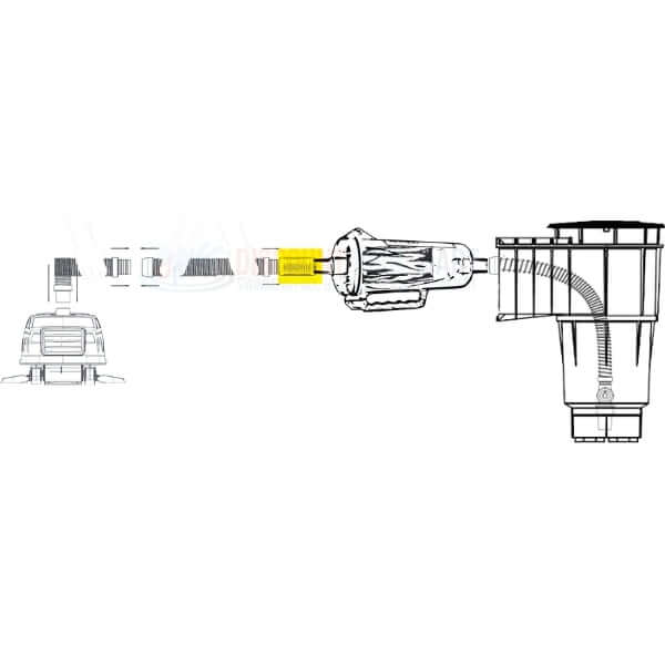 Pooline Female to Female Hose Adapter 4" for Sectional Hose | 11252B-Short-F/F connection diagram - Discount Pool Mart DPM