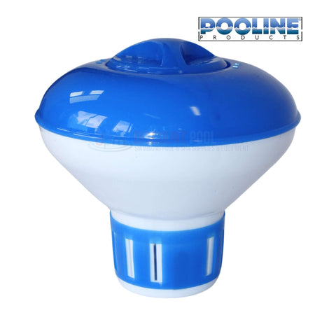 Pooline Floating Chlorine Dispenser 11033 for pool sanitation, available at Discount Pool Mart DPM. Adjustable flow control.